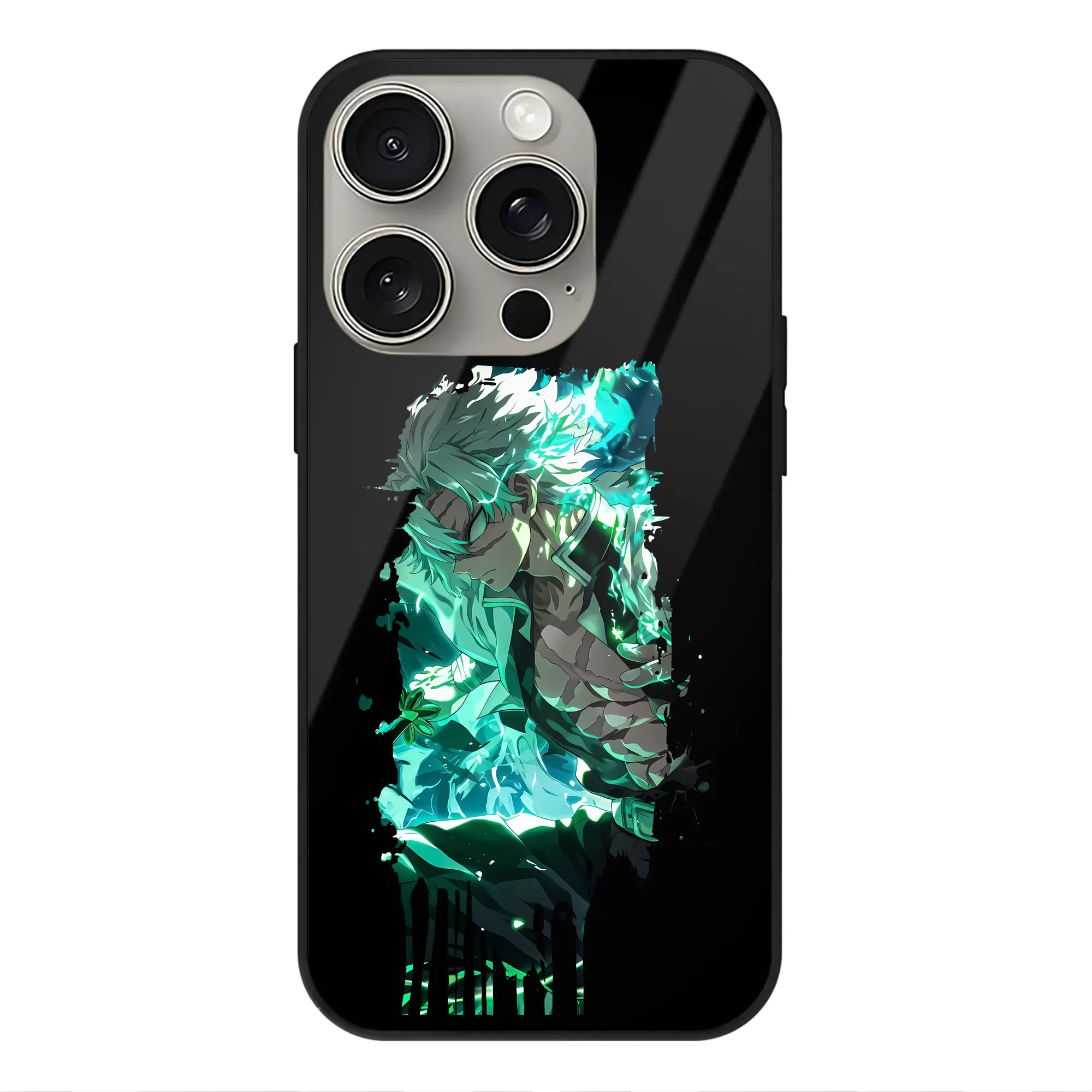 鬼滅の刃 グッズ,不死川 実弥 - IPhone15Pro対応 ・ スマホケース ・ 背面ガラス ・ TPU+強化ガラス ・ 耐衝撃 ・ 黄変防止 ・ ワイヤレス充電対応 ・ 3D立体ボタン