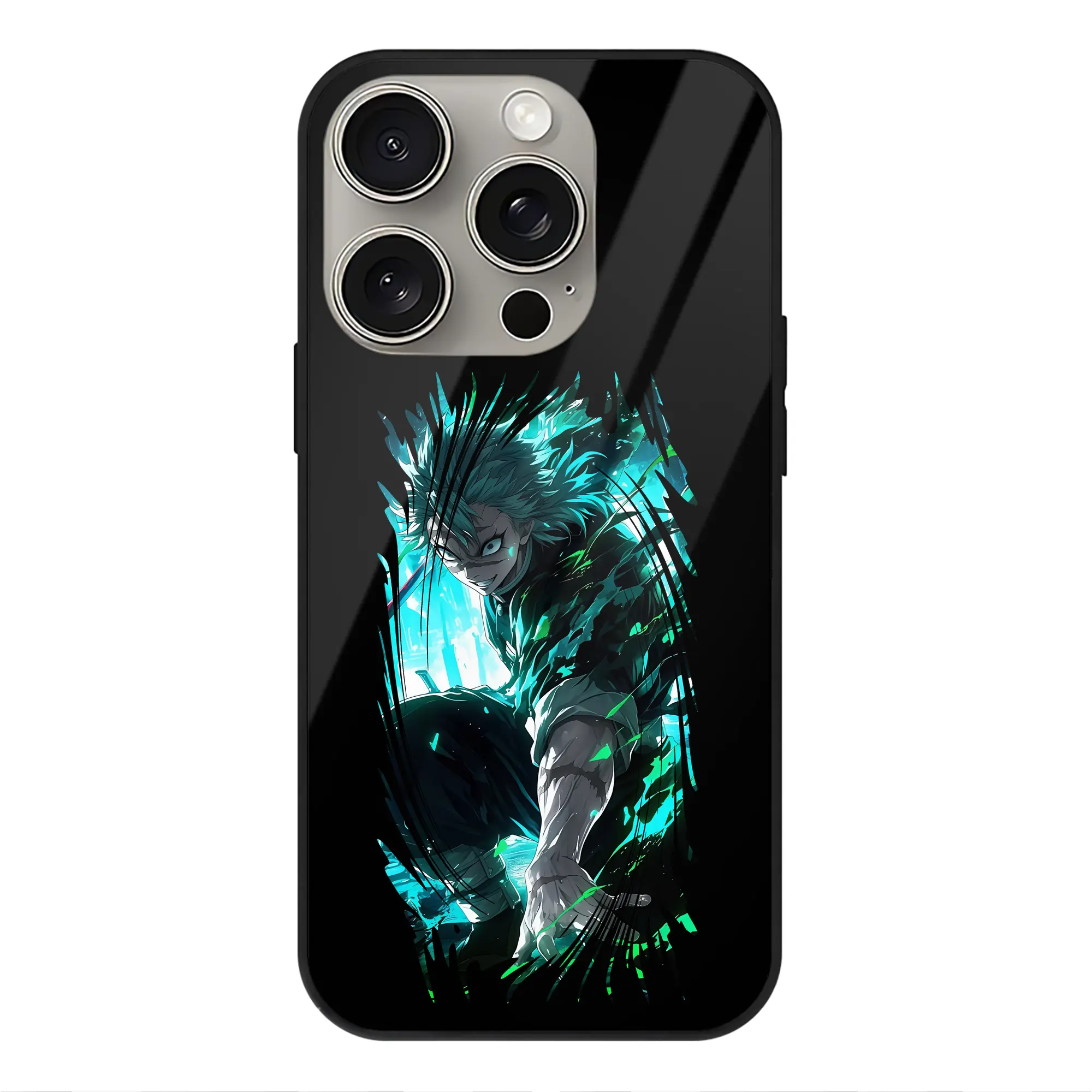 鬼滅の刃 グッズ,不死川 実弥 - IPhone15Pro対応 ・ スマホケース ・ 背面ガラス ・ TPU+強化ガラス ・ 耐衝撃 ・ 黄変防止 ・ ワイヤレス充電対応 ・ 3D立体ボタン