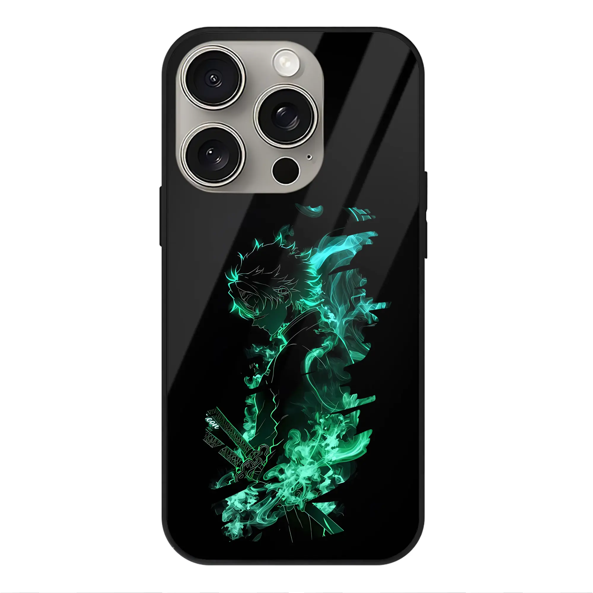 鬼滅の刃 グッズ,不死川 実弥 - IPhone15Pro対応 ・ スマホケース ・ 背面ガラス ・ TPU+強化ガラス ・ 耐衝撃 ・ 黄変防止 ・ ワイヤレス充電対応 ・ 3D立体ボタン