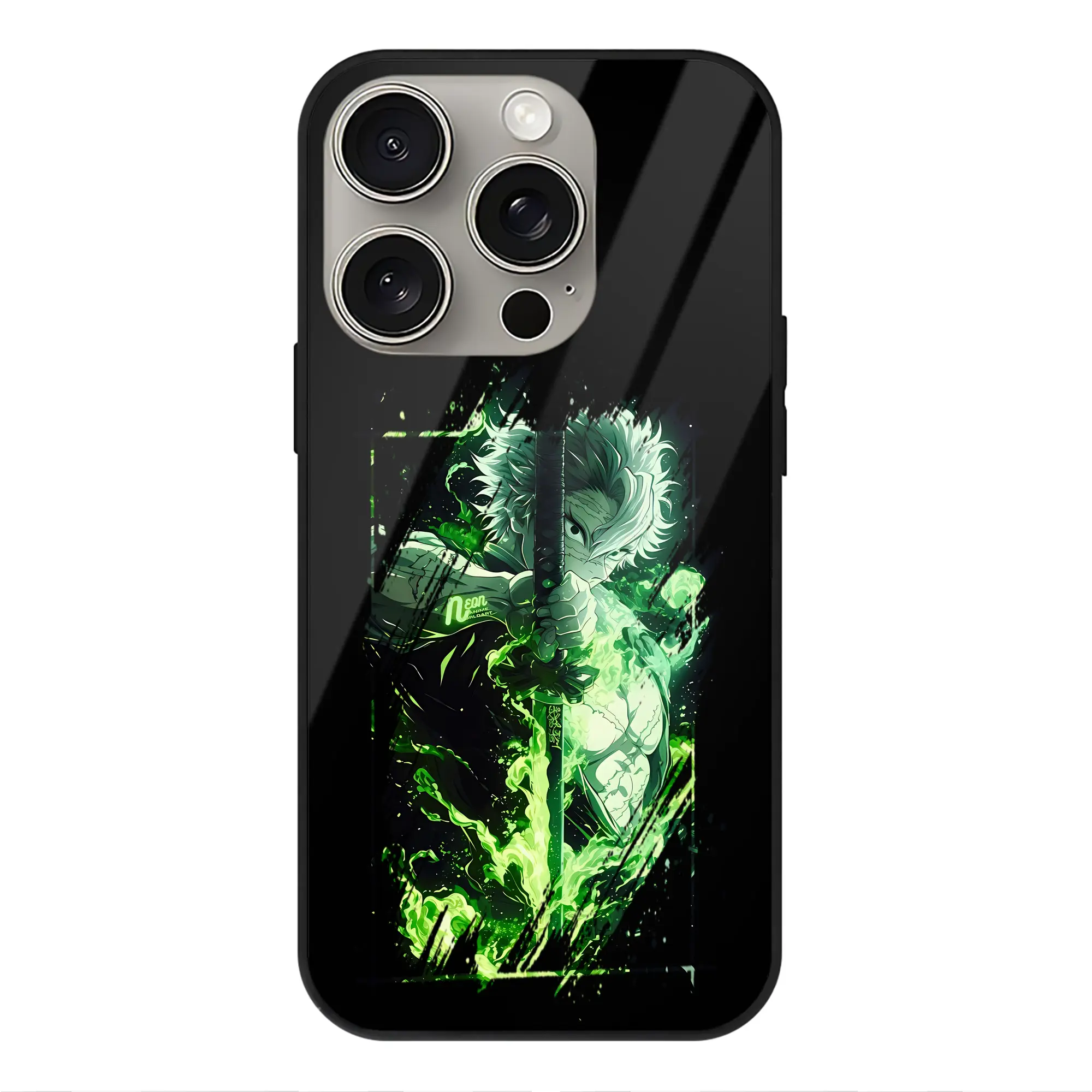 鬼滅の刃 グッズ,不死川 実弥 - IPhone15Pro対応 ・ スマホケース ・ 背面ガラス ・ TPU+強化ガラス ・ 耐衝撃 ・ 黄変防止 ・ ワイヤレス充電対応 ・ 3D立体ボタン