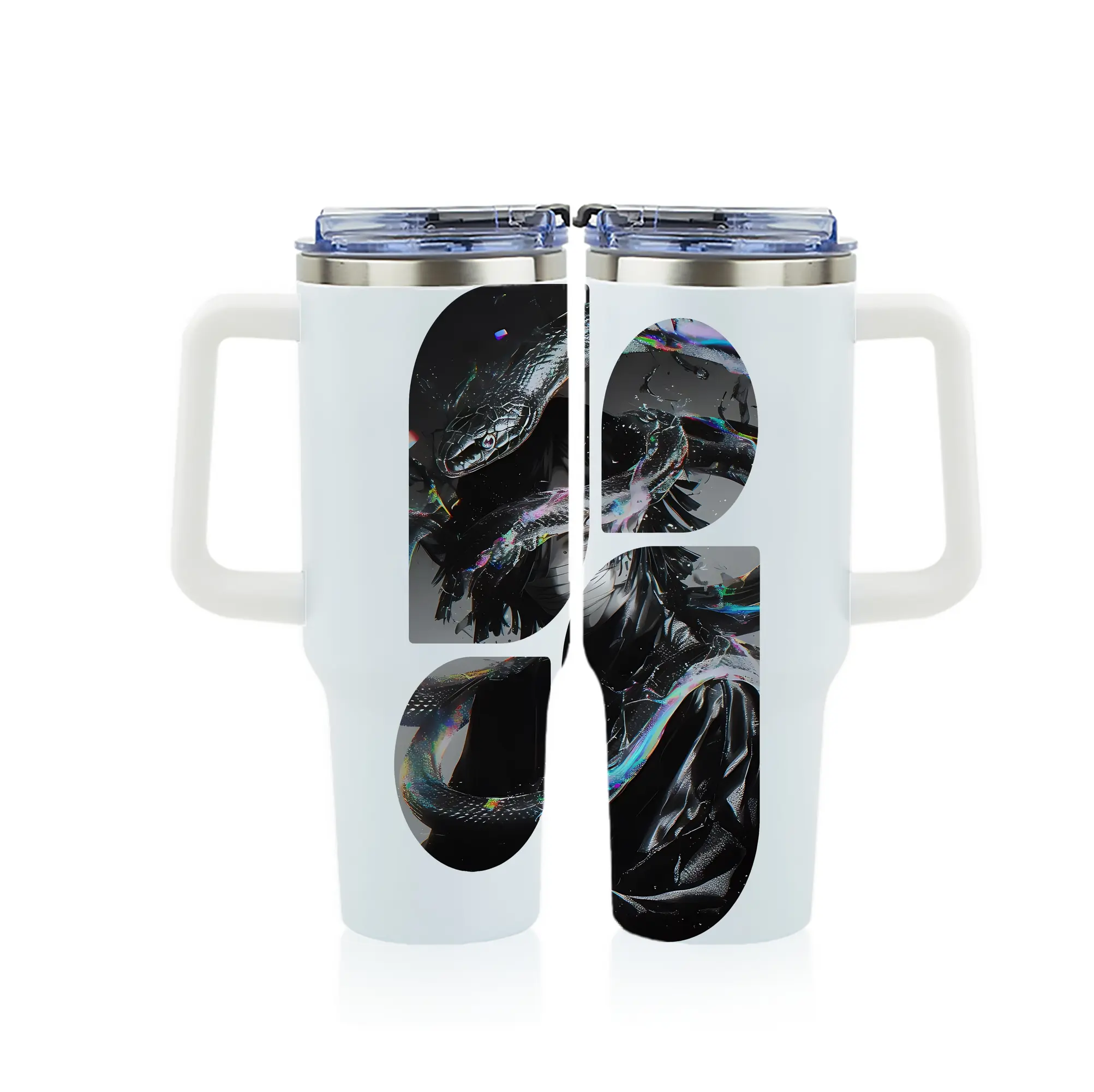 鬼滅の刃 グッズ,伊黒 小芭内 - 1200mL フルプリント車用タンブラー ・ 304ステンレス 内側 ・ 201ステンレス 外側 ・ 保温 保冷 ・ 通勤 ドライブ アウトドア用