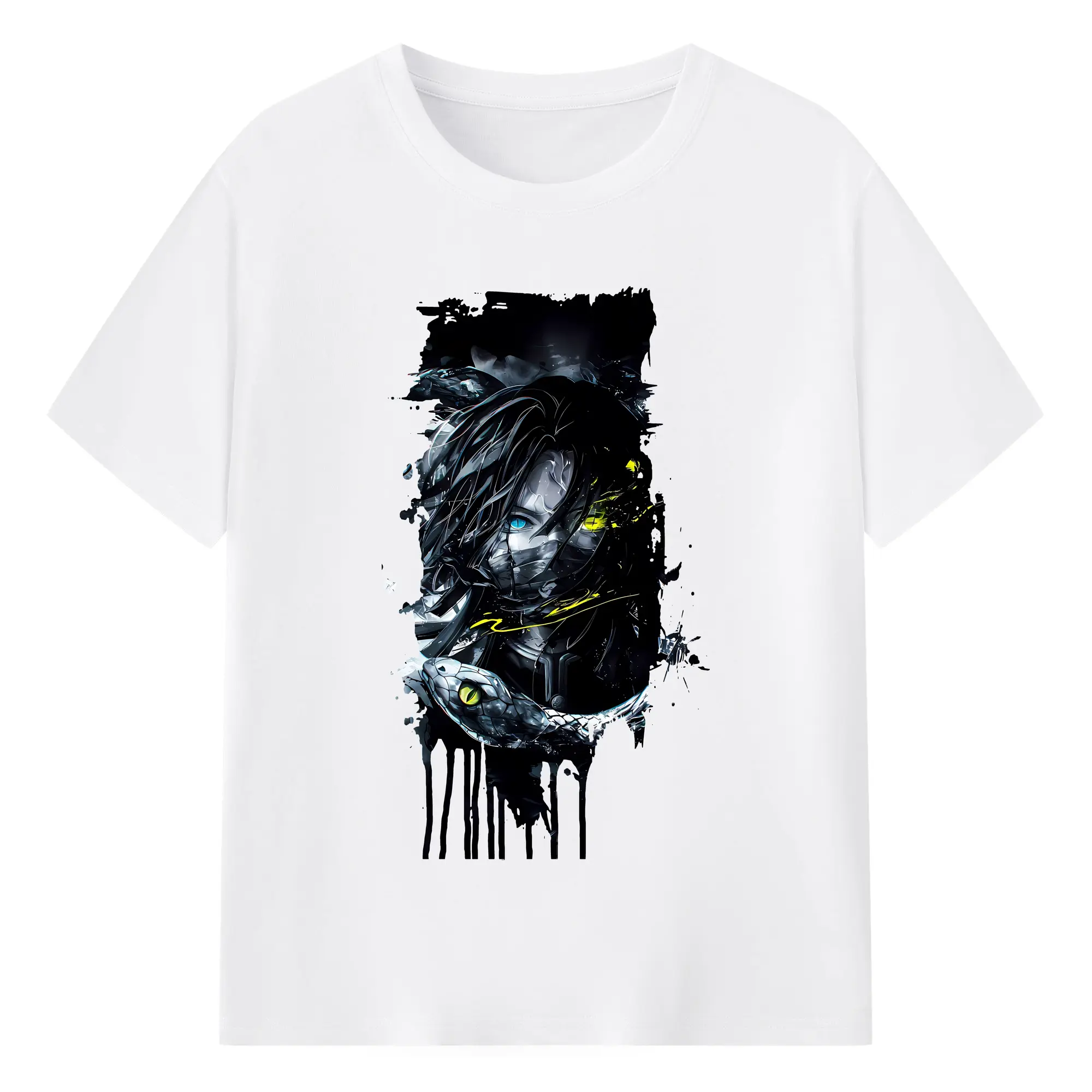 鬼滅の刃 グッズ,伊黒 小芭内 - 綿100％ 半袖Tシャツ ・ フロントプリント ・ 快適 通気性 ・ 日常使い 散歩 スポーツ用