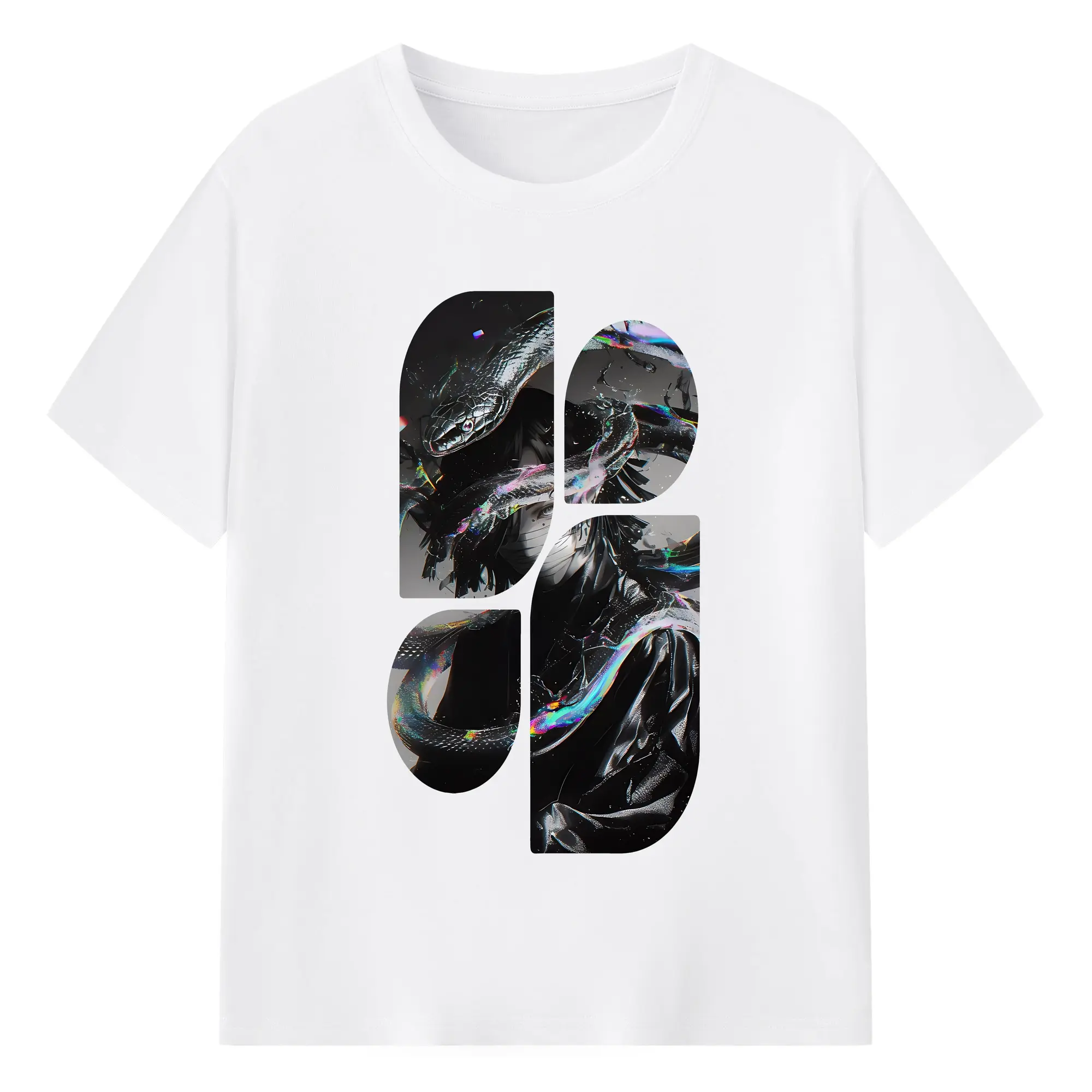 鬼滅の刃 グッズ,伊黒 小芭内 - 綿100％ 半袖Tシャツ ・ フロントプリント ・ 快適 通気性 ・ 日常使い 散歩 スポーツ用