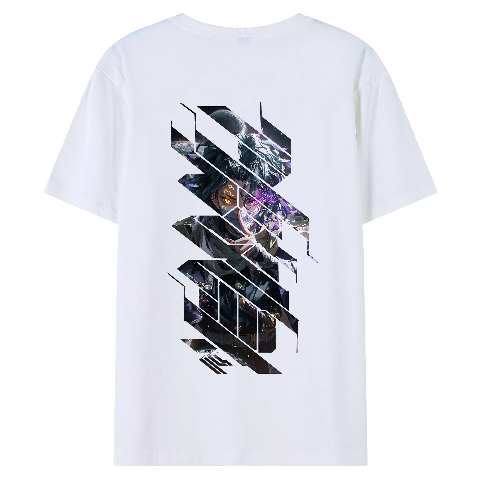 鬼滅の刃 グッズ,伊黒 小芭内 - 綿100％ 半袖Tシャツ ・ バックプリント ・ 快適 通気性 ・ 日常使い 散歩 スポーツ用