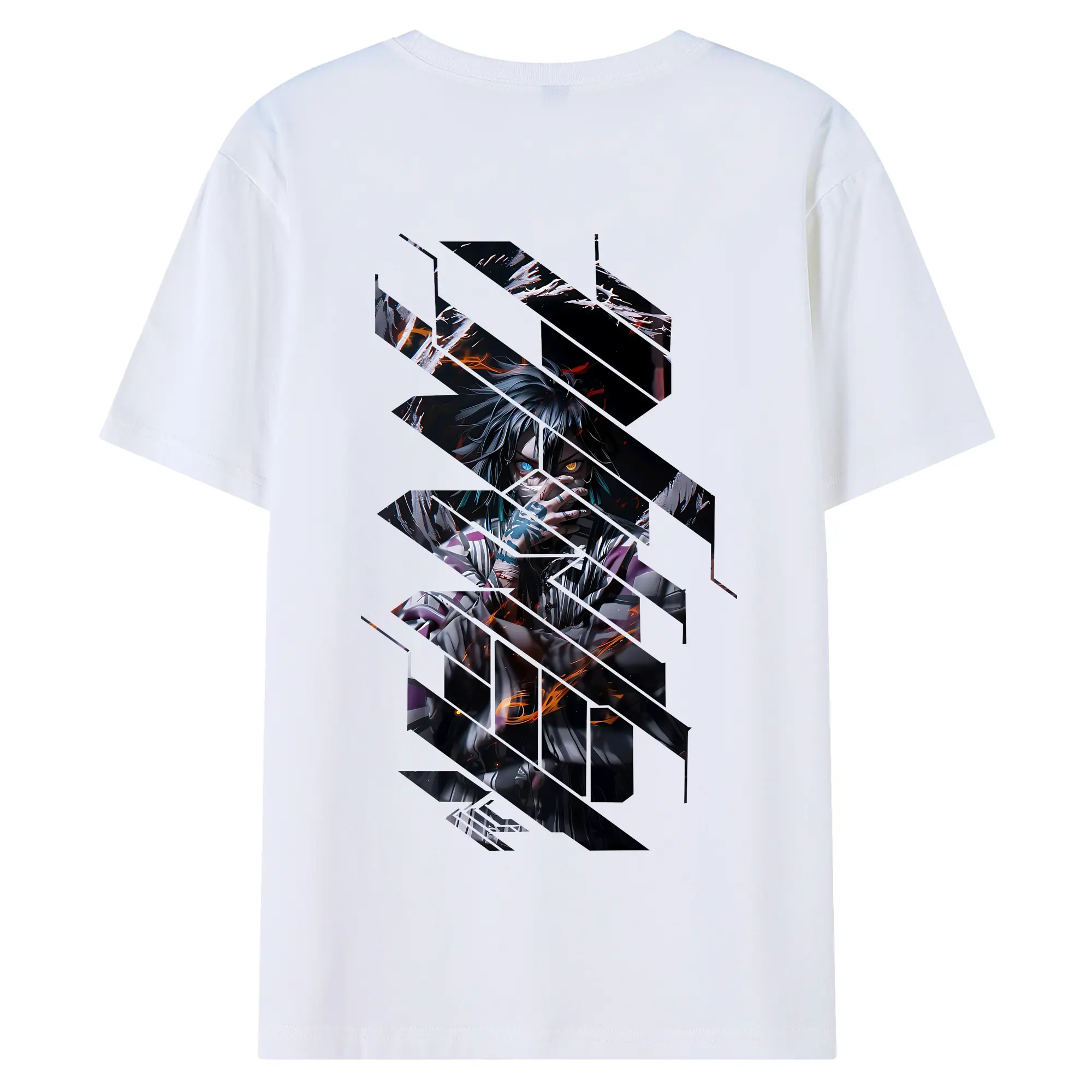 鬼滅の刃 グッズ,伊黒 小芭内 - 綿100％ 半袖Tシャツ ・ バックプリント ・ 快適 通気性 ・ 日常使い 散歩 スポーツ用