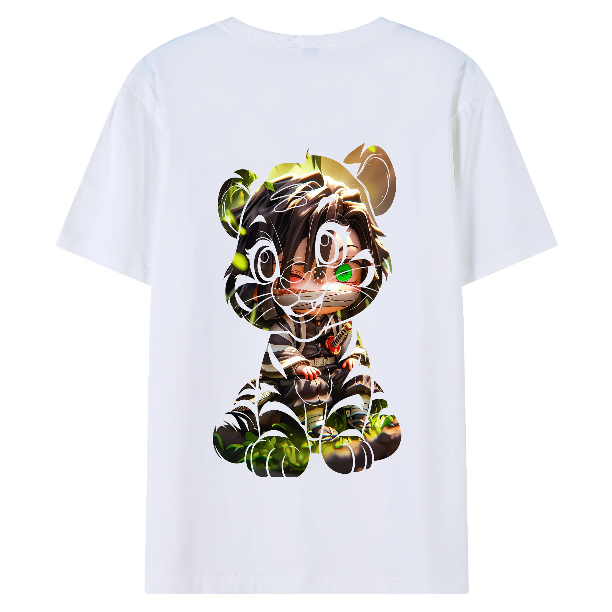 鬼滅の刃 グッズ,伊黒 小芭内 - 綿100％ 半袖Tシャツ ・ バックプリント ・ 快適 通気性 ・ 日常使い 散歩 スポーツ用