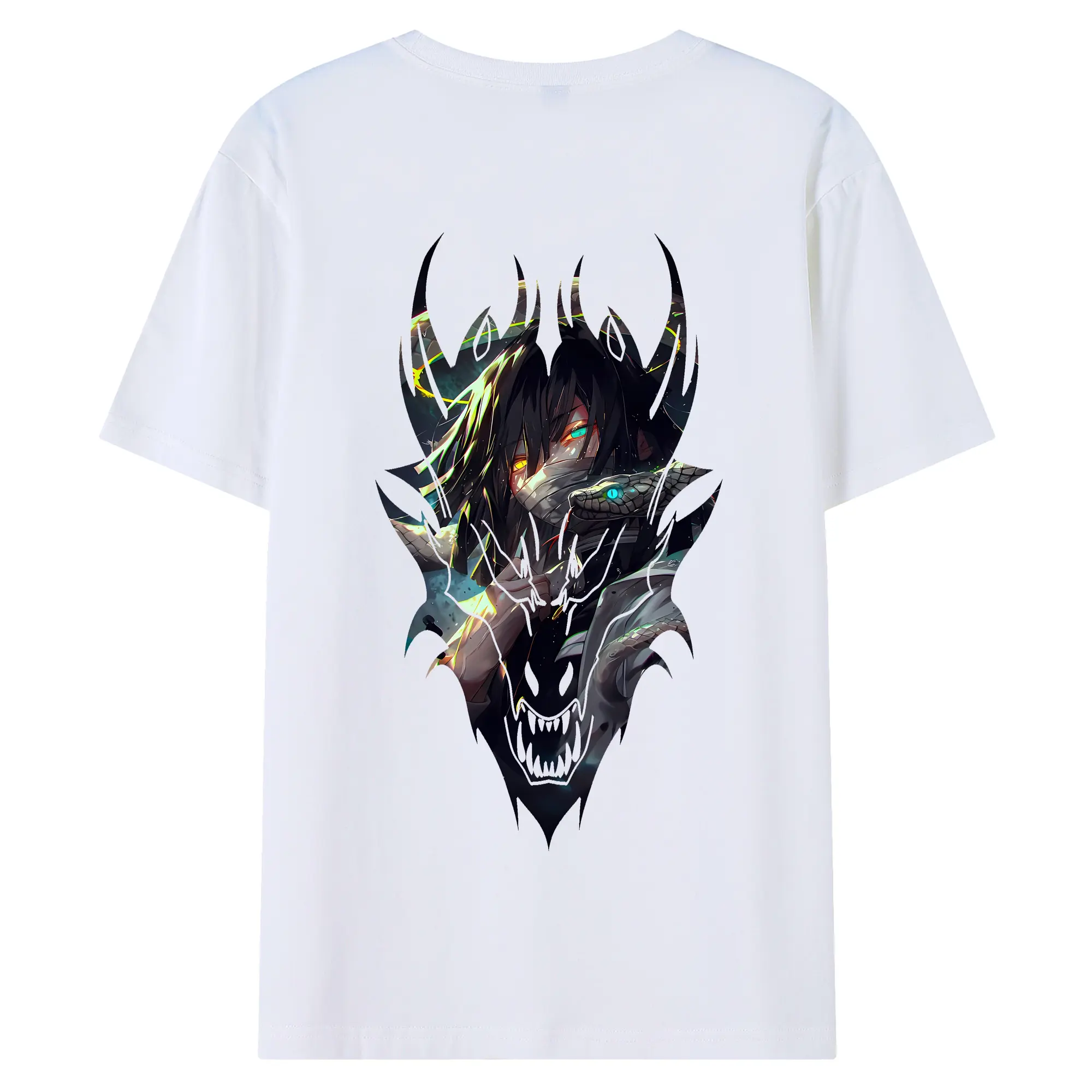 鬼滅の刃 グッズ,伊黒 小芭内 - 綿100％ 半袖Tシャツ ・ バックプリント ・ 快適 通気性 ・ 日常使い 散歩 スポーツ用