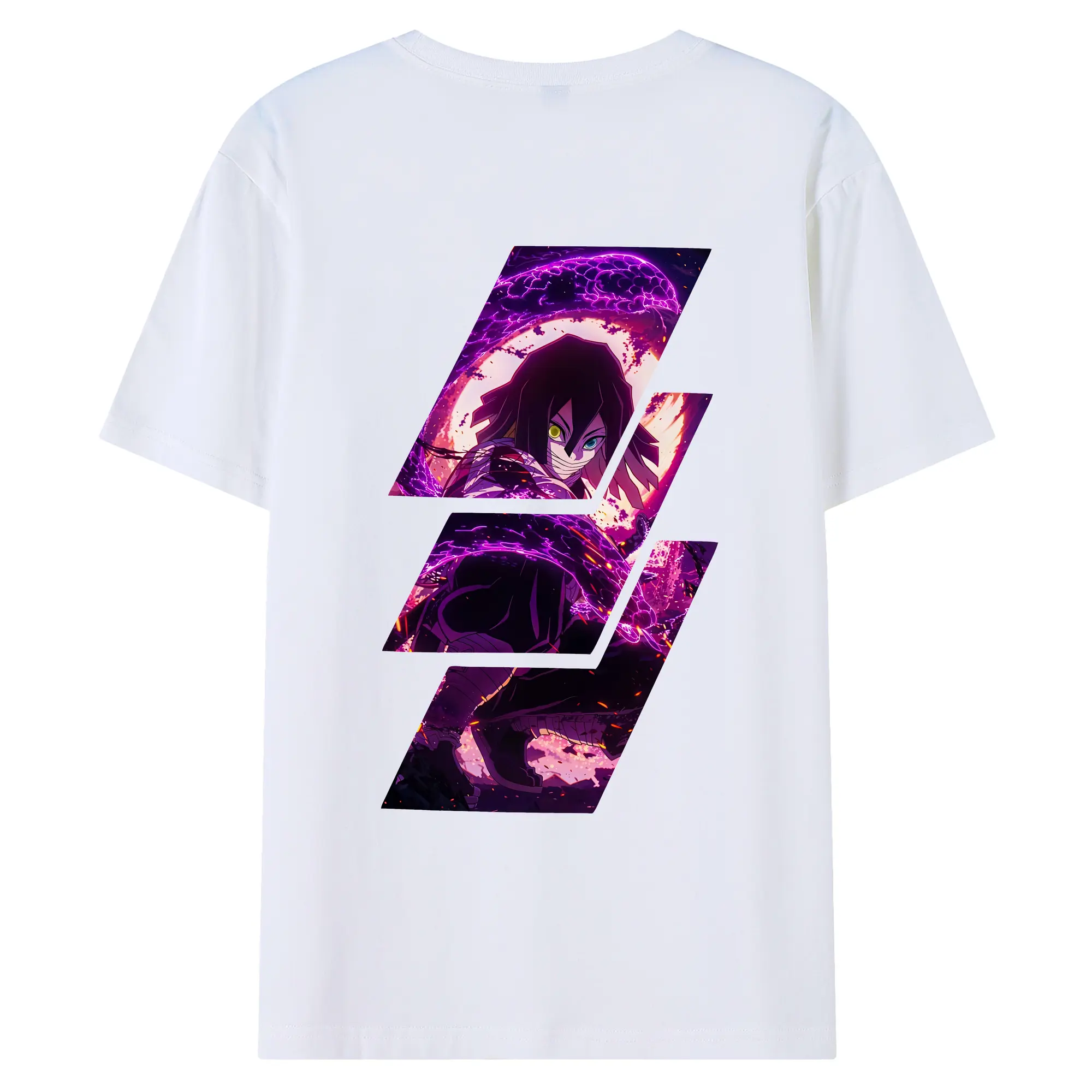 鬼滅の刃 グッズ,伊黒 小芭内 - 綿100％ 半袖Tシャツ ・ バックプリント ・ 快適 通気性 ・ 日常使い 散歩 スポーツ用