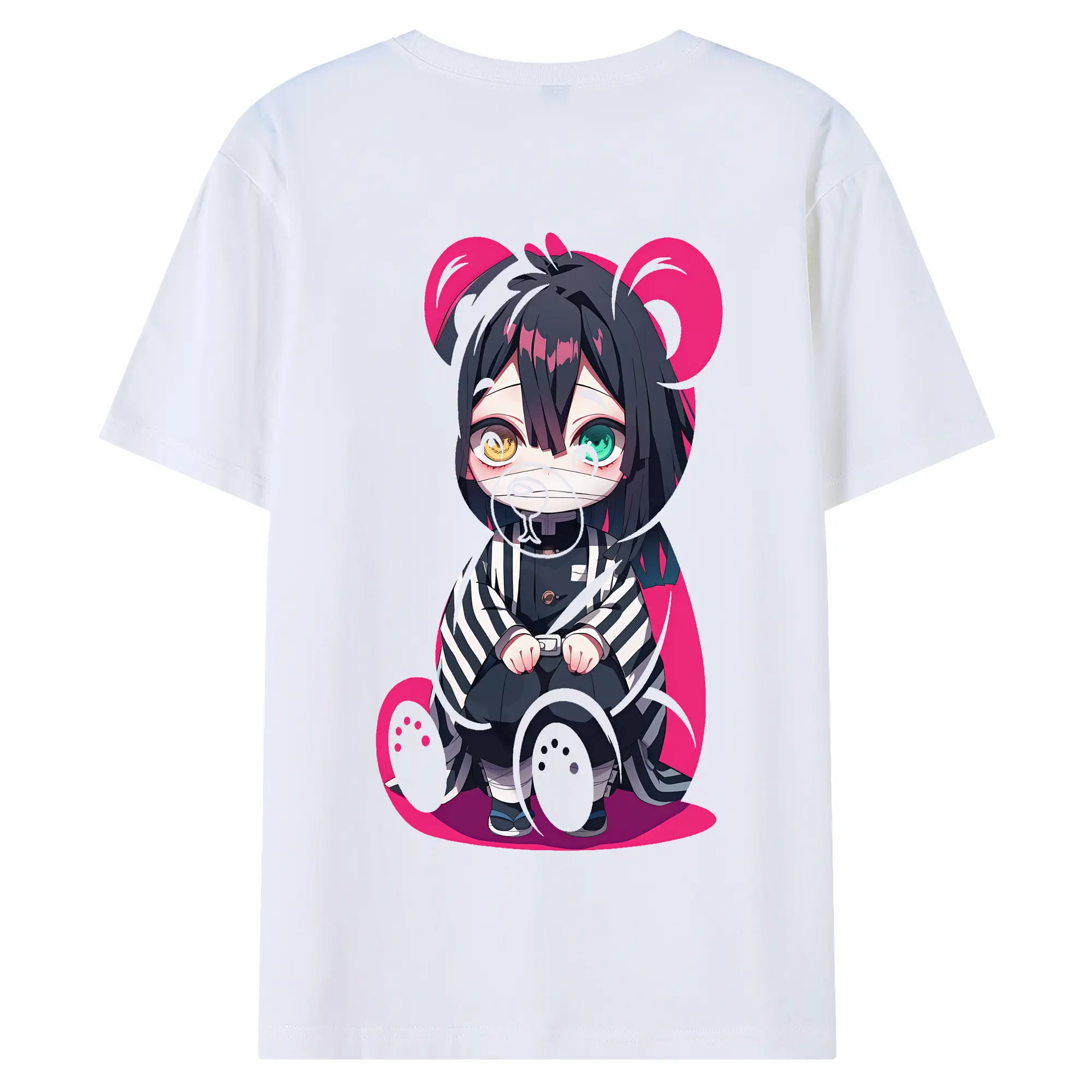 鬼滅の刃 グッズ,伊黒 小芭内 - 綿100％ 半袖Tシャツ ・ バックプリント ・ 快適 通気性 ・ 日常使い 散歩 スポーツ用