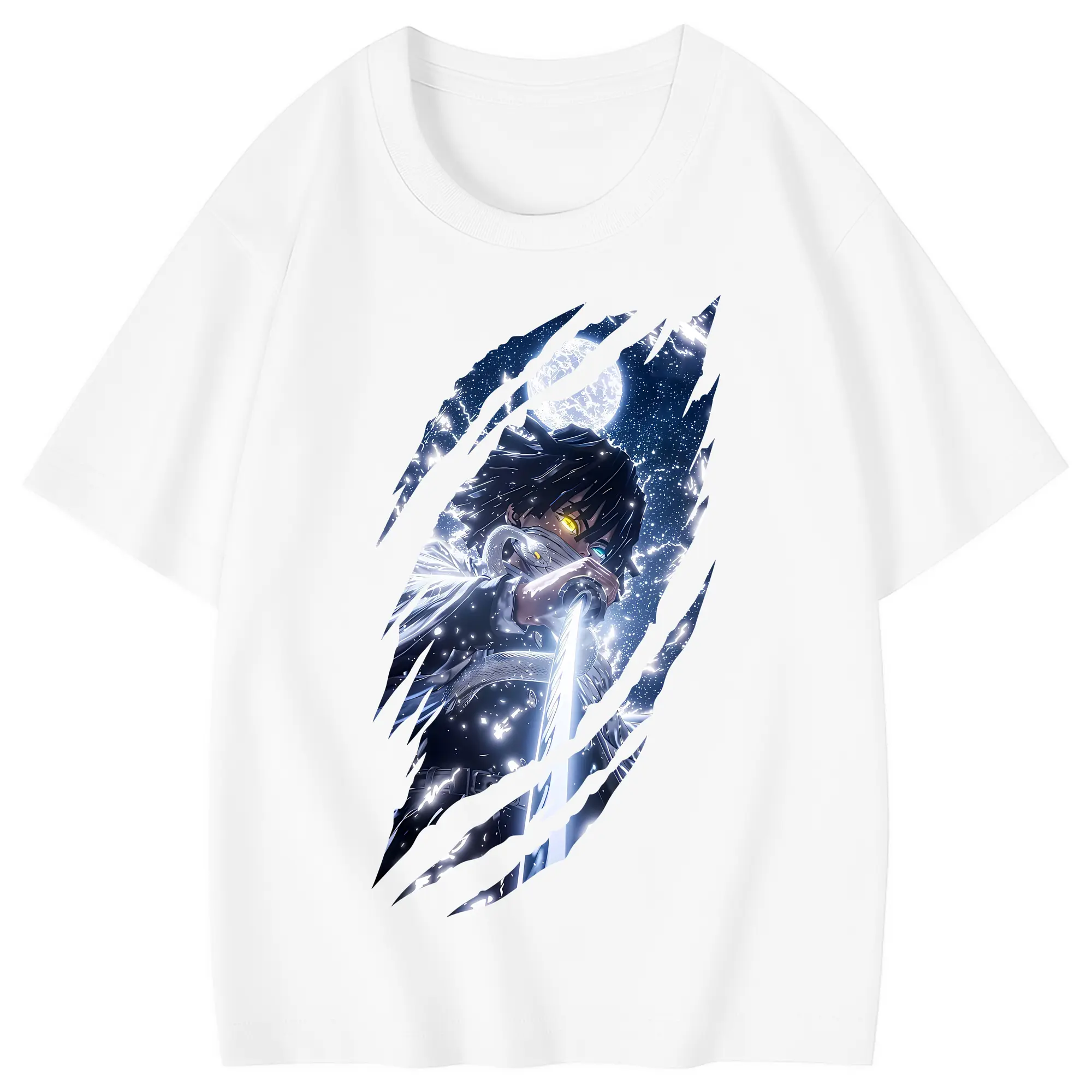 鬼滅の刃 グッズ,伊黒 小芭内 - 綿100％ キッズTシャツ ・ フロントプリント ・ 快適 通気性 ・ スポーツ カジュアル 散歩用