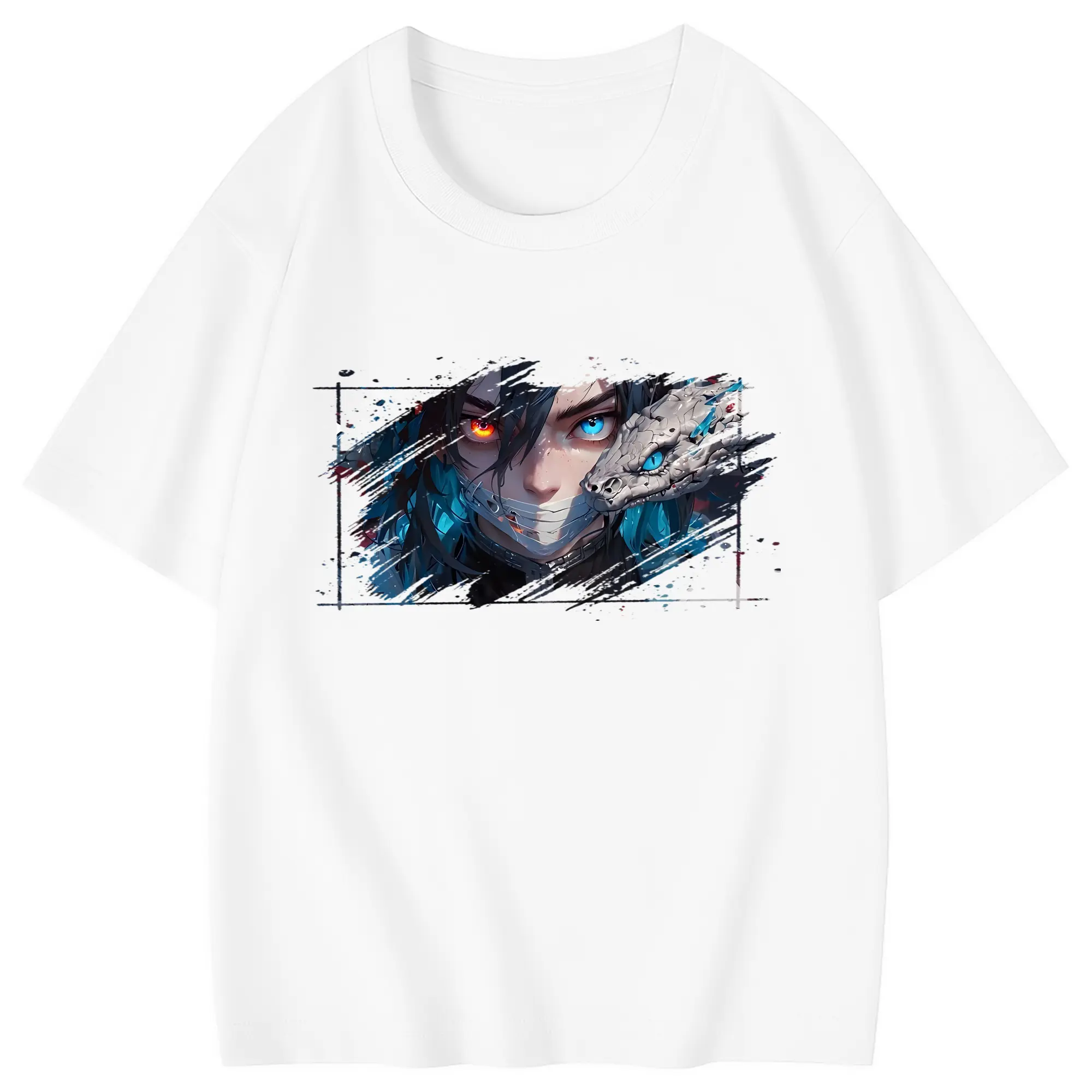 鬼滅の刃 グッズ,伊黒 小芭内 - 綿100％ キッズTシャツ ・ フロントプリント ・ 快適 通気性 ・ スポーツ カジュアル 散歩用