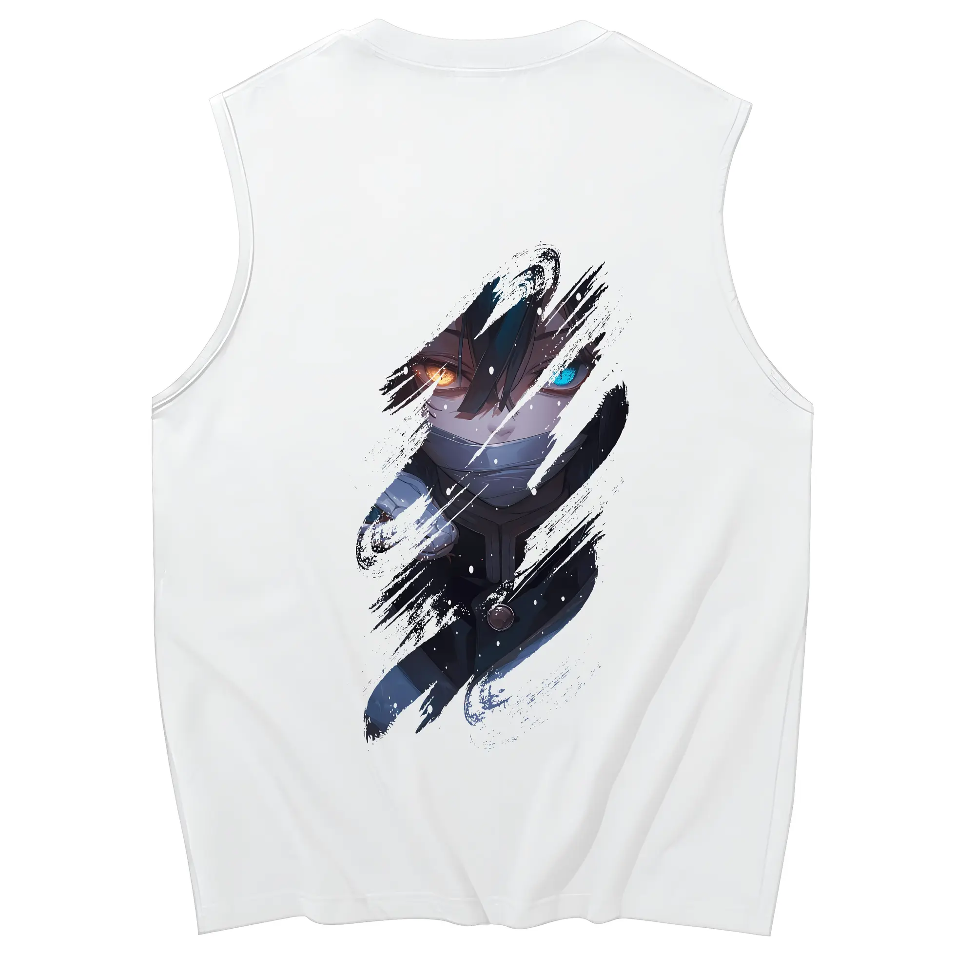鬼滅の刃 グッズ,伊黒 小芭内 - コットン100％ タンクトップ ・ 背面プリント ・ タイトシルエット ・ 快適 通気性 ・ スポーツ カジュアル 散歩用