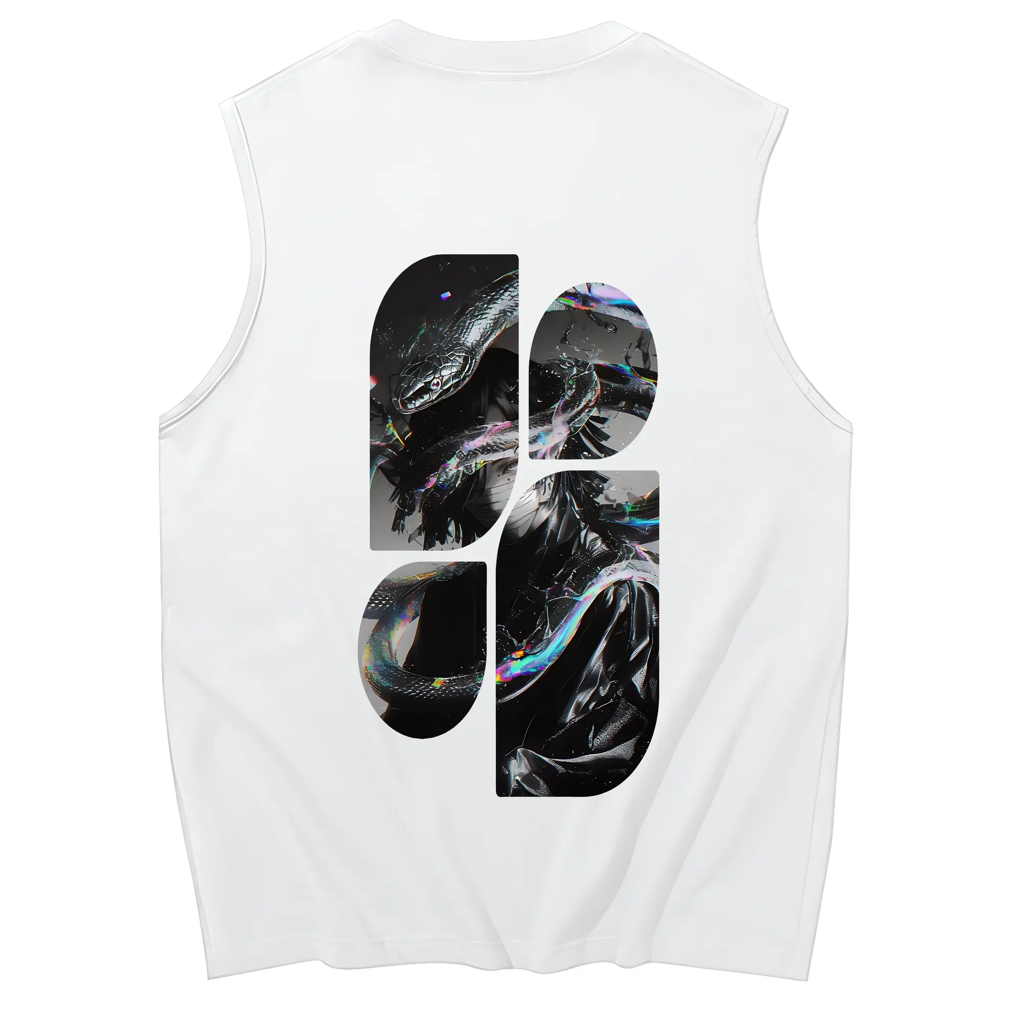 鬼滅の刃 グッズ,伊黒 小芭内 - コットン100％ タンクトップ ・ 背面プリント ・ タイトシルエット ・ 快適 通気性 ・ スポーツ カジュアル 散歩用