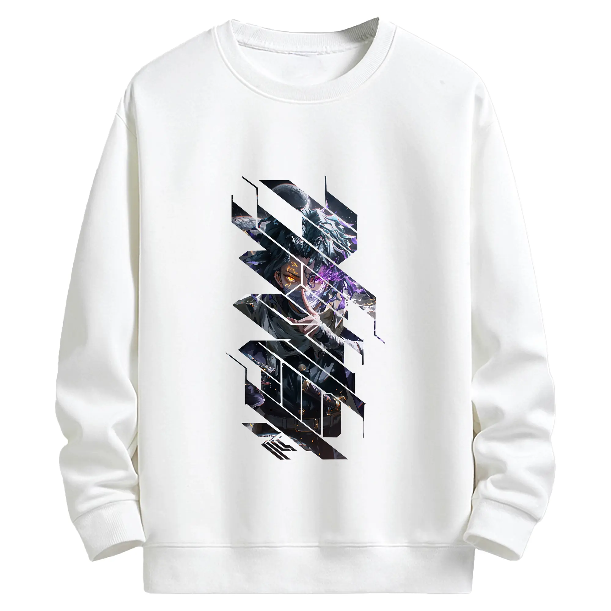 鬼滅の刃 グッズ,伊黒 小芭内 - 高品質 クルーネック スウェット ・ コットン59％ ポリエステル41％ ・ ユニセックス 長袖 トレーナー ・ カジュアル デイリー スポーツ 散歩用