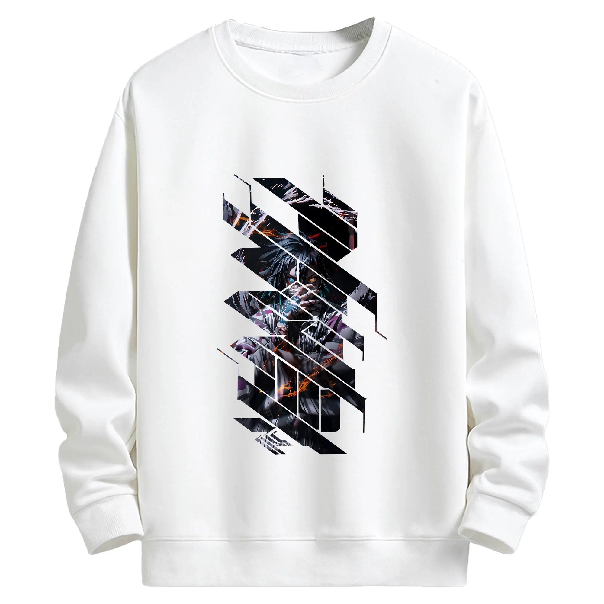 鬼滅の刃 グッズ,伊黒 小芭内 - 高品質 クルーネック スウェット ・ コットン59％ ポリエステル41％ ・ ユニセックス 長袖 トレーナー ・ カジュアル デイリー スポーツ 散歩用