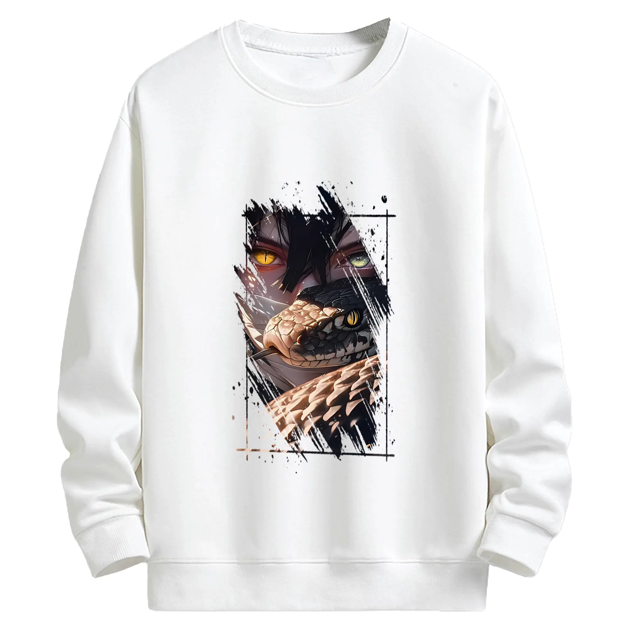 鬼滅の刃 グッズ,伊黒 小芭内 - 高品質 クルーネック スウェット ・ コットン59％ ポリエステル41％ ・ ユニセックス 長袖 トレーナー ・ カジュアル デイリー スポーツ 散歩用