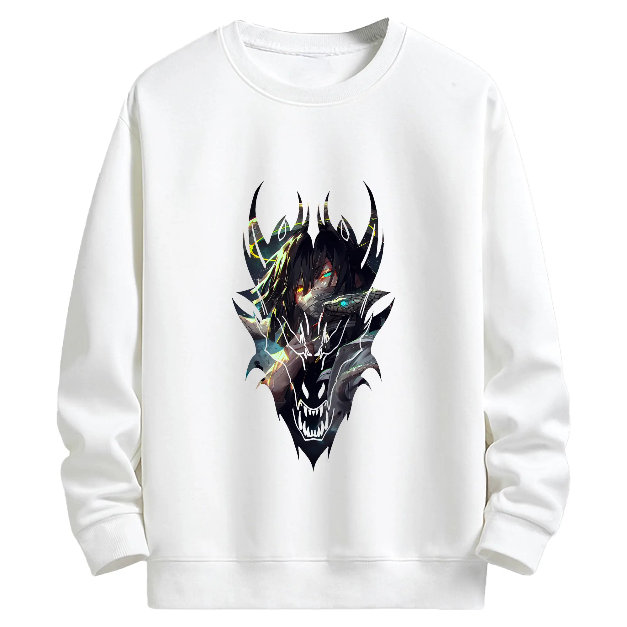 鬼滅の刃 グッズ,伊黒 小芭内 - 高品質 クルーネック スウェット ・ コットン59％ ポリエステル41％ ・ ユニセックス 長袖 トレーナー ・ カジュアル デイリー スポーツ 散歩用