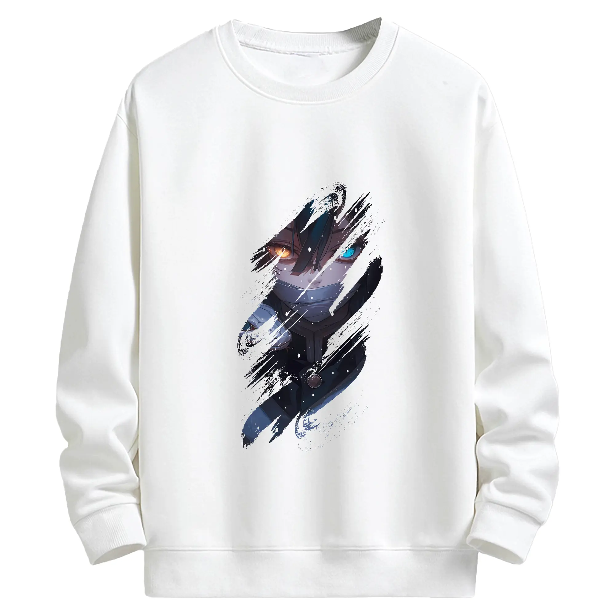 鬼滅の刃 グッズ,伊黒 小芭内 - 高品質 クルーネック スウェット ・ コットン59％ ポリエステル41％ ・ ユニセックス 長袖 トレーナー ・ カジュアル デイリー スポーツ 散歩用