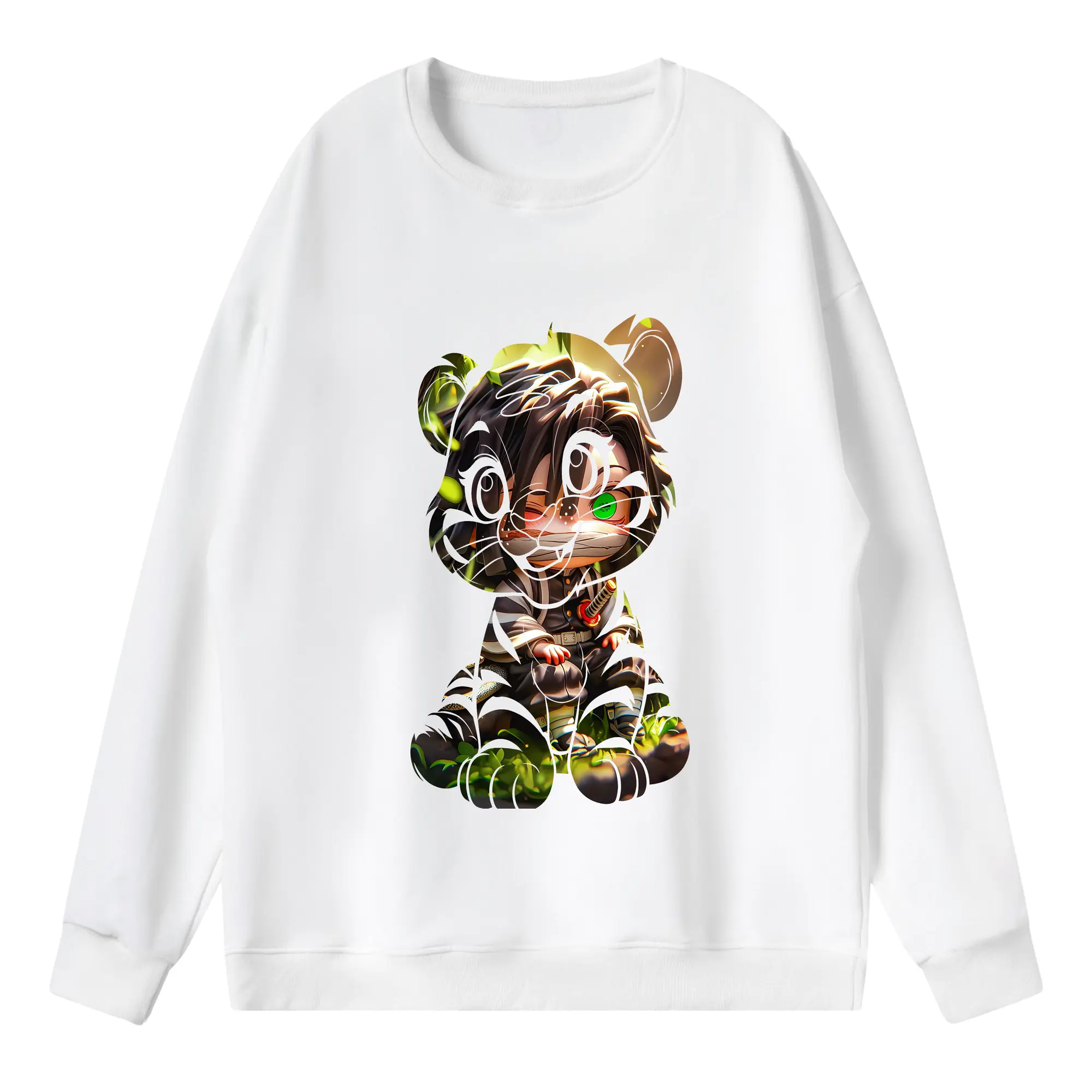 鬼滅の刃 グッズ,伊黒 小芭内 - 薄手 クルーネック スウェット 裏毛260g · ポリエステル 春秋向け カジュアル 男女兼用 · トレーナー デイリー スポーツ 散歩に最適