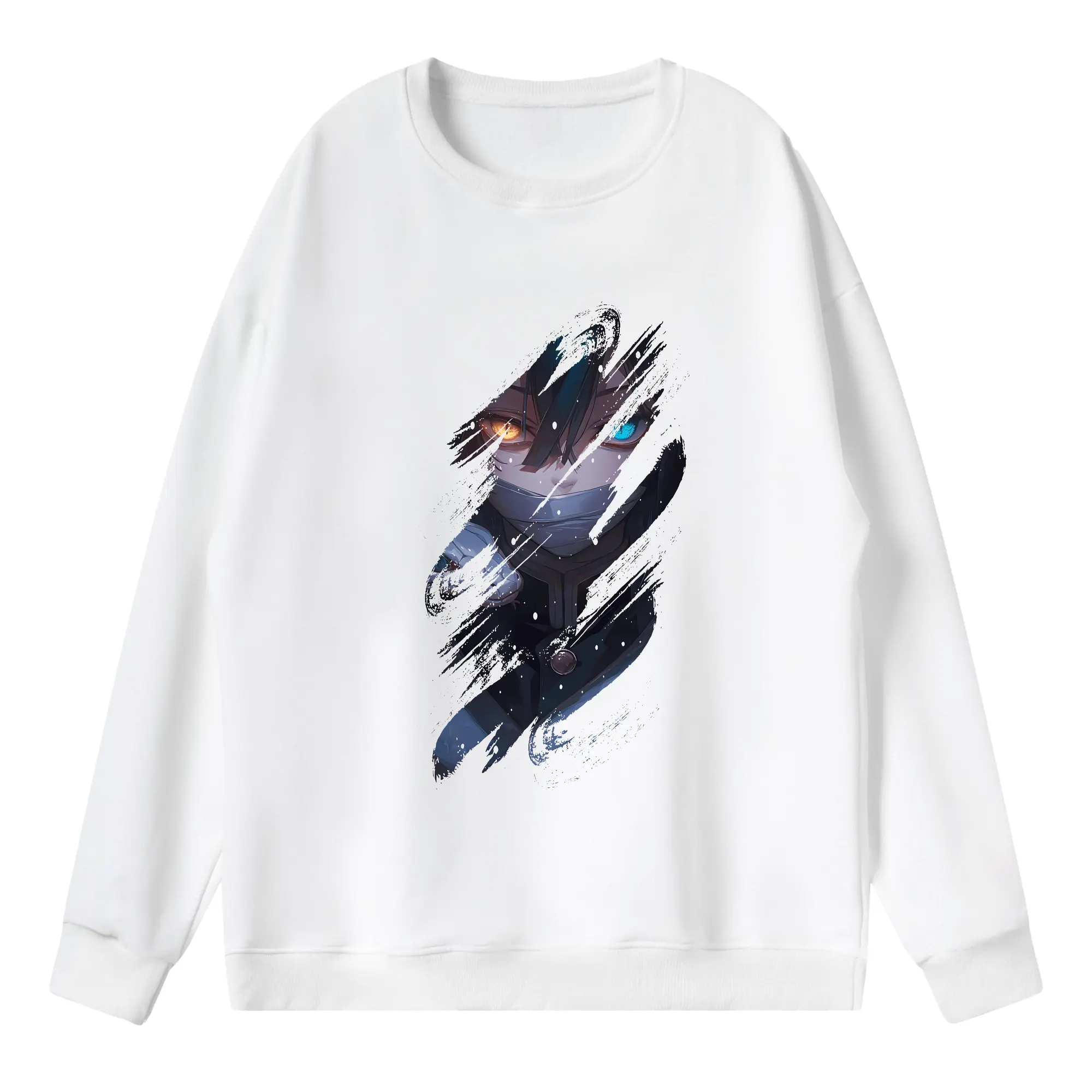 鬼滅の刃 グッズ,伊黒 小芭内 - 薄手 クルーネック スウェット 裏毛260g · ポリエステル 春秋向け カジュアル 男女兼用 · トレーナー デイリー スポーツ 散歩に最適