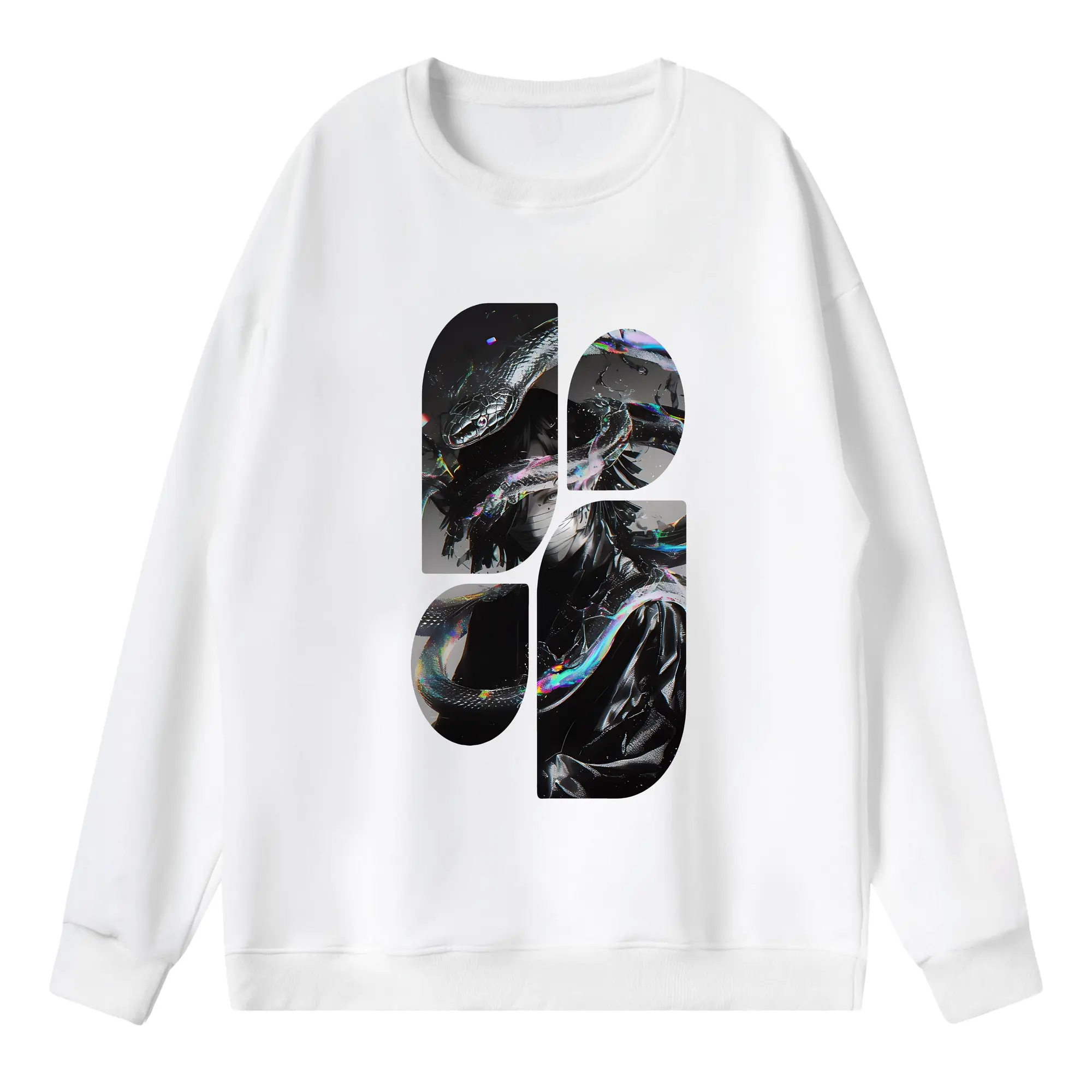 鬼滅の刃 グッズ,伊黒 小芭内 - 薄手 クルーネック スウェット 裏毛260g · ポリエステル 春秋向け カジュアル 男女兼用 · トレーナー デイリー スポーツ 散歩に最適