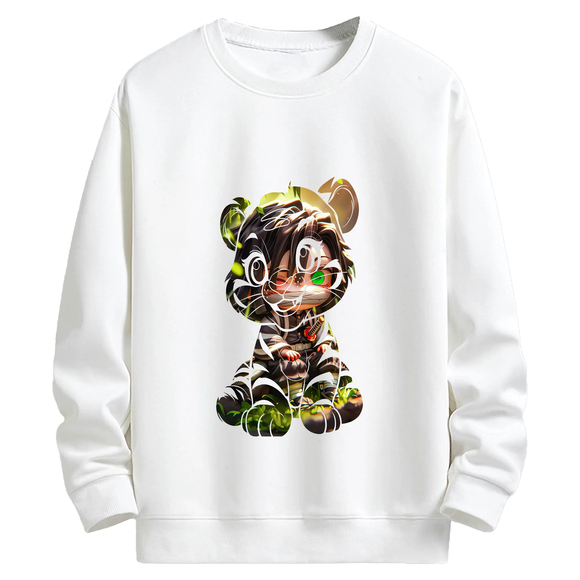 鬼滅の刃 グッズ,伊黒 小芭内 - キッズ クルーネックスウェットシャツ ・ フロントプリント ・ 綿80％ ポリエステル20％ ・ 快適 通学 スポーツ 日常使い お散歩用