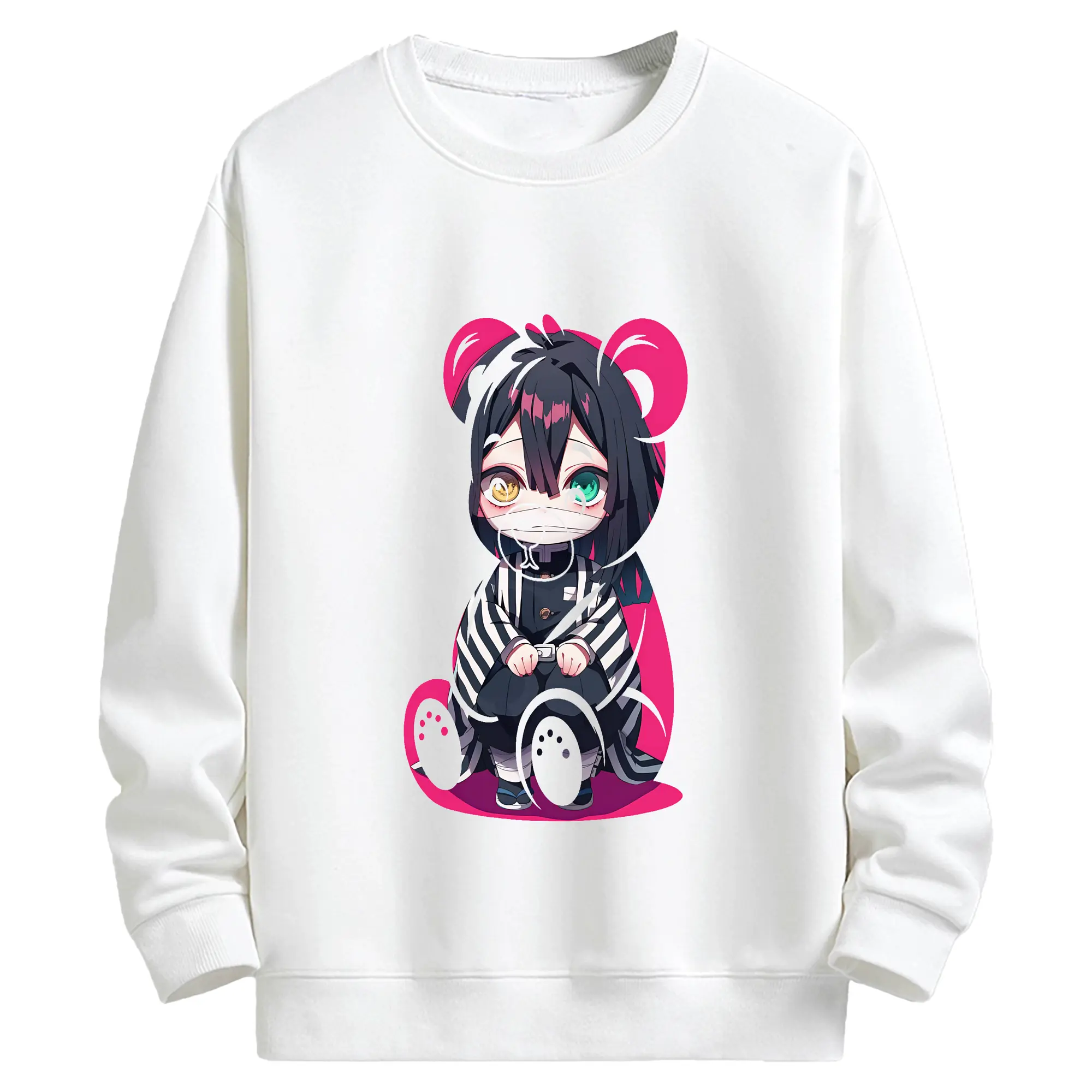 鬼滅の刃 グッズ,伊黒 小芭内 - キッズ クルーネックスウェットシャツ ・ フロントプリント ・ 綿80％ ポリエステル20％ ・ 快適 通学 スポーツ 日常使い お散歩用