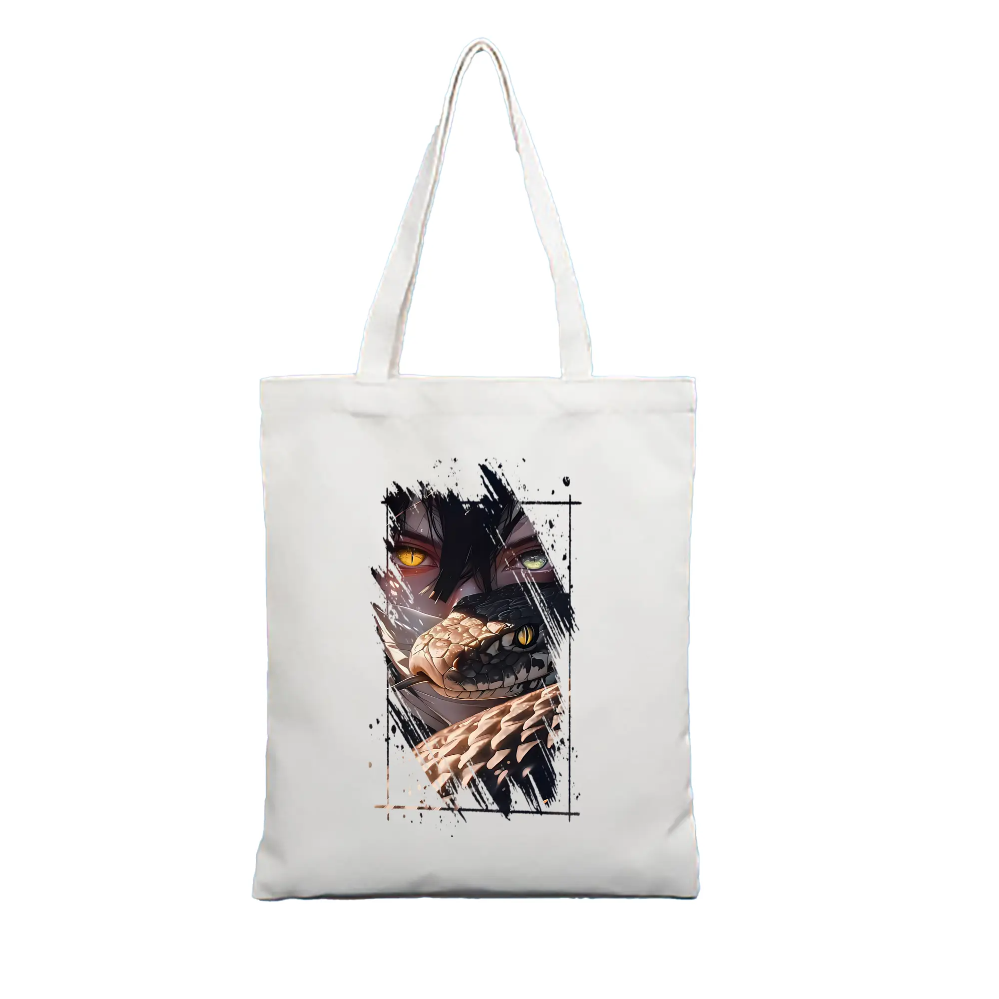 鬼滅の刃 グッズ,伊黒 小芭内 - 縦型キャンバス手提げバッグ（トートバッグ） ・ キャンバス素材 ・ ショッピング用 ・ 軽量 丈夫 お手入れ簡単
