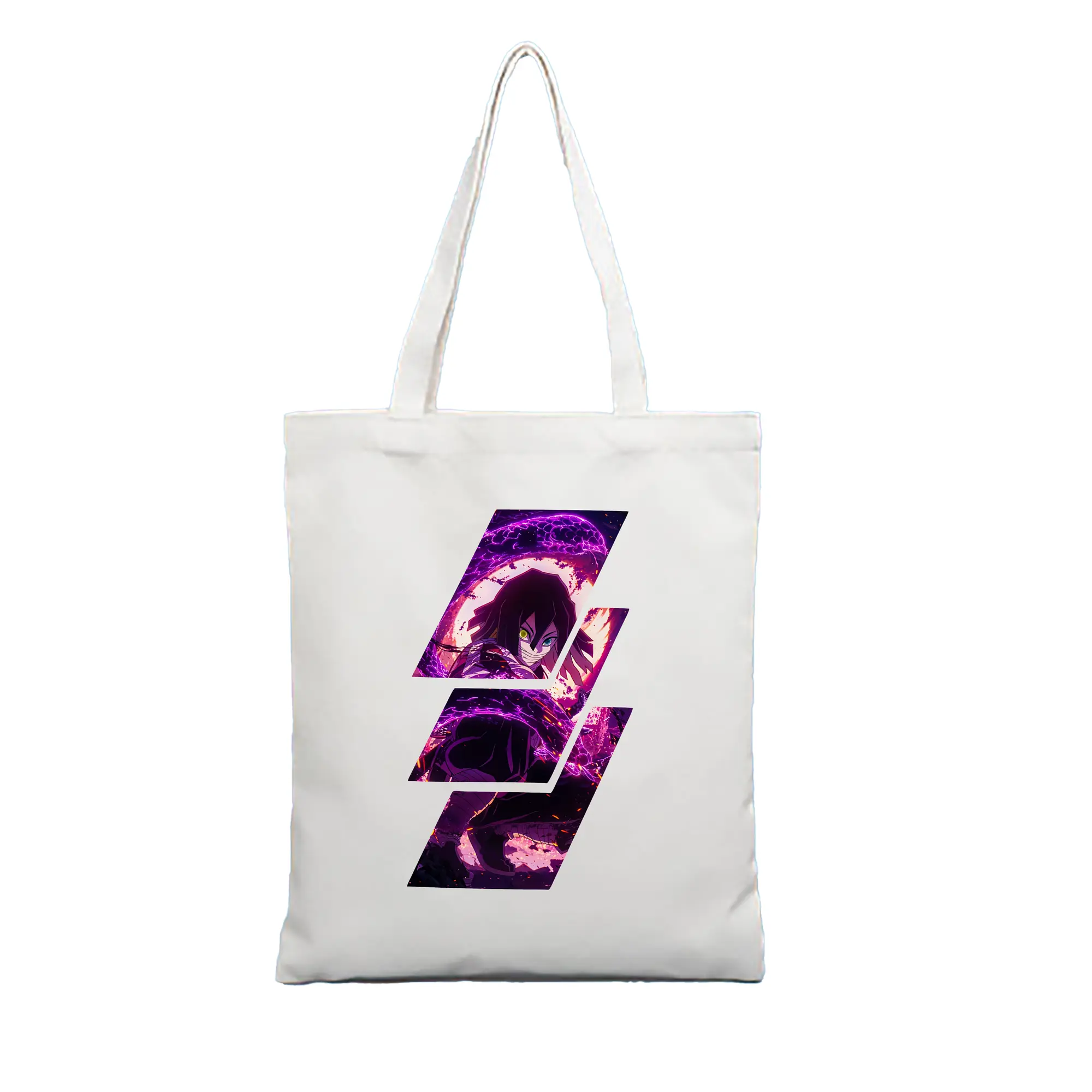 鬼滅の刃 グッズ,伊黒 小芭内 - 縦型キャンバス手提げバッグ（トートバッグ） ・ キャンバス素材 ・ ショッピング用 ・ 軽量 丈夫 お手入れ簡単