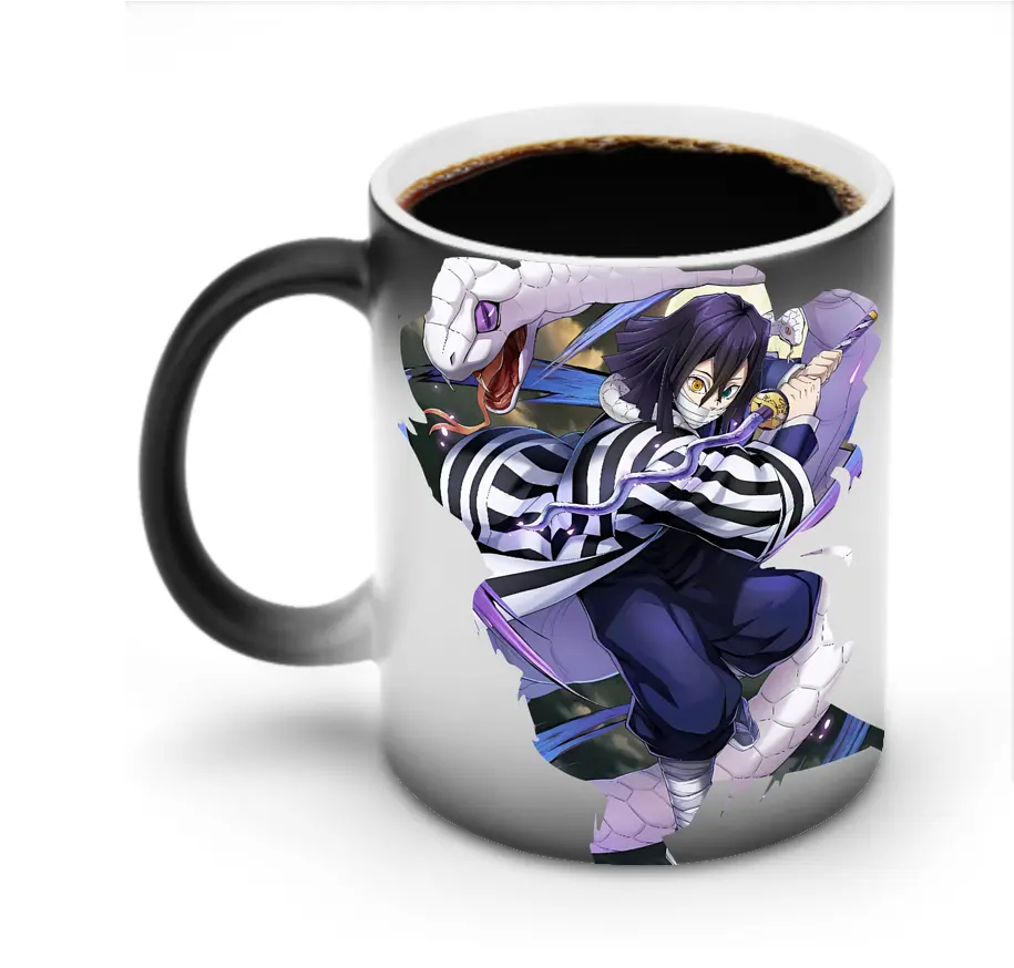 鬼滅の刃 グッズ,伊黒 小芭内 - 変色マグカップ ・ セラミック ・ 熱転写プリント ・ 耐久性 高品質 ・ ギフト・自宅用 コーヒー お茶