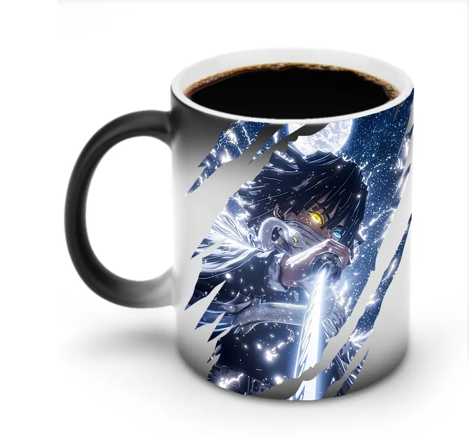 鬼滅の刃 グッズ,伊黒 小芭内 - 変色マグカップ ・ セラミック ・ 熱転写プリント ・ 耐久性 高品質 ・ ギフト・自宅用 コーヒー お茶