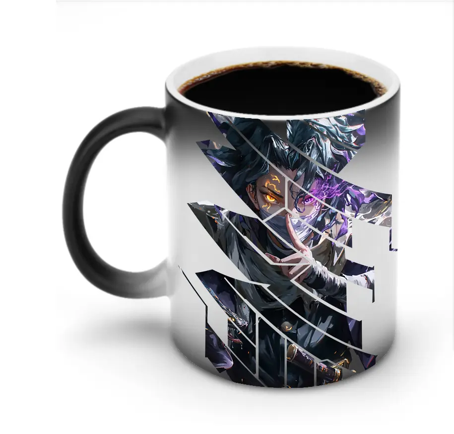 鬼滅の刃 グッズ,伊黒 小芭内 - 変色マグカップ ・ セラミック ・ 熱転写プリント ・ 耐久性 高品質 ・ ギフト・自宅用 コーヒー お茶