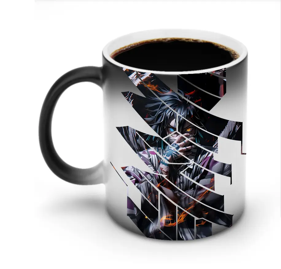 鬼滅の刃 グッズ,伊黒 小芭内 - 変色マグカップ ・ セラミック ・ 熱転写プリント ・ 耐久性 高品質 ・ ギフト・自宅用 コーヒー お茶