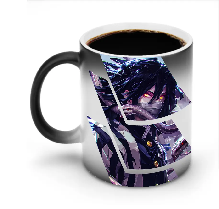 鬼滅の刃 グッズ,伊黒 小芭内 - 変色マグカップ ・ セラミック ・ 熱転写プリント ・ 耐久性 高品質 ・ ギフト・自宅用 コーヒー お茶