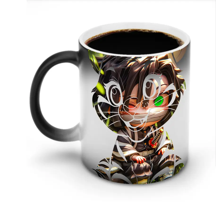 鬼滅の刃 グッズ,伊黒 小芭内 - 変色マグカップ ・ セラミック ・ 熱転写プリント ・ 耐久性 高品質 ・ ギフト・自宅用 コーヒー お茶