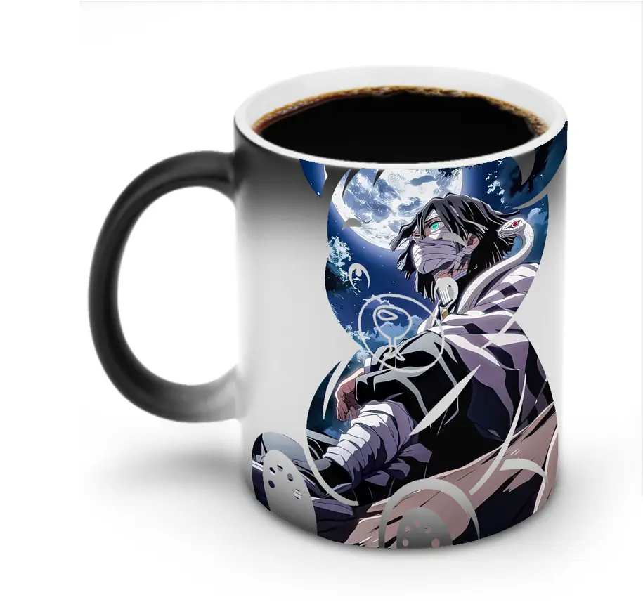 鬼滅の刃 グッズ,伊黒 小芭内 - 変色マグカップ ・ セラミック ・ 熱転写プリント ・ 耐久性 高品質 ・ ギフト・自宅用 コーヒー お茶