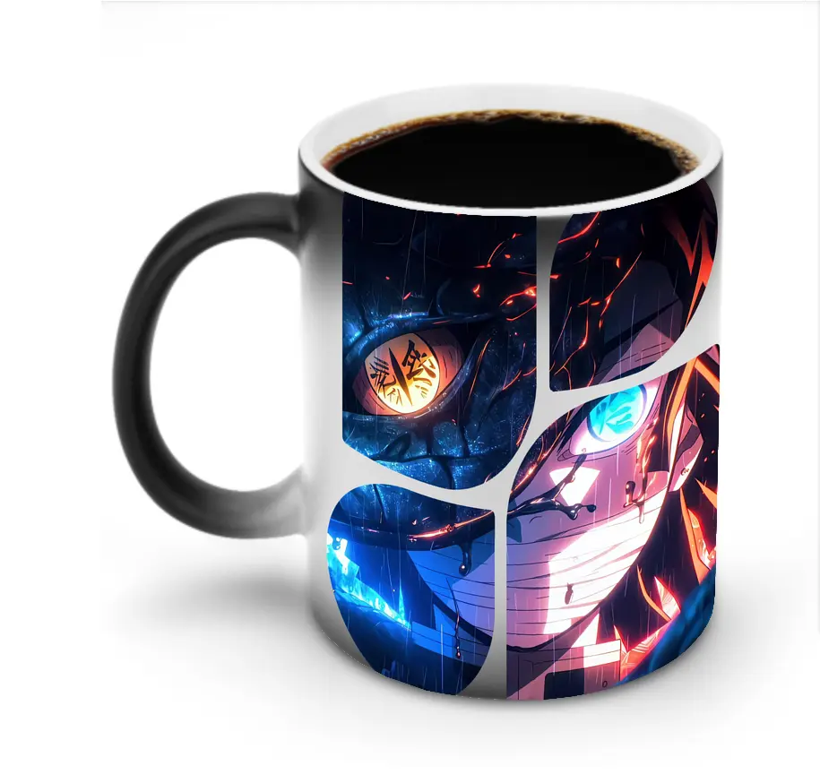 鬼滅の刃 グッズ,伊黒 小芭内 - 変色マグカップ ・ セラミック ・ 熱転写プリント ・ 耐久性 高品質 ・ ギフト・自宅用 コーヒー お茶