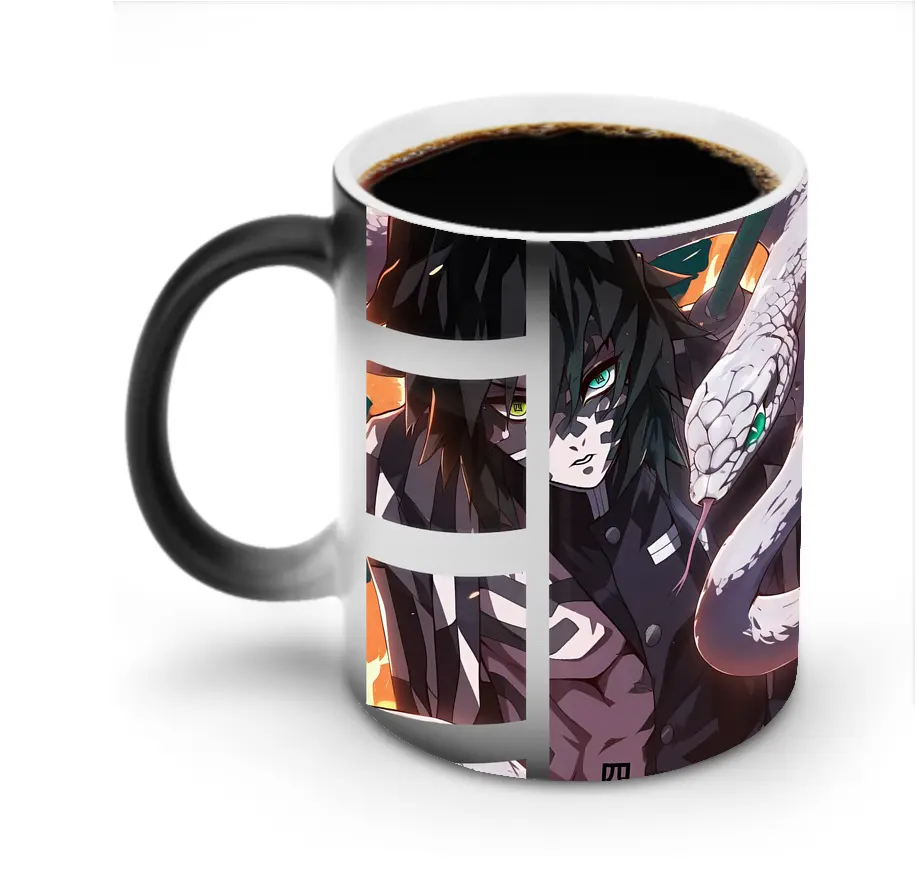 鬼滅の刃 グッズ,伊黒 小芭内 - 変色マグカップ ・ セラミック ・ 熱転写プリント ・ 耐久性 高品質 ・ ギフト・自宅用 コーヒー お茶