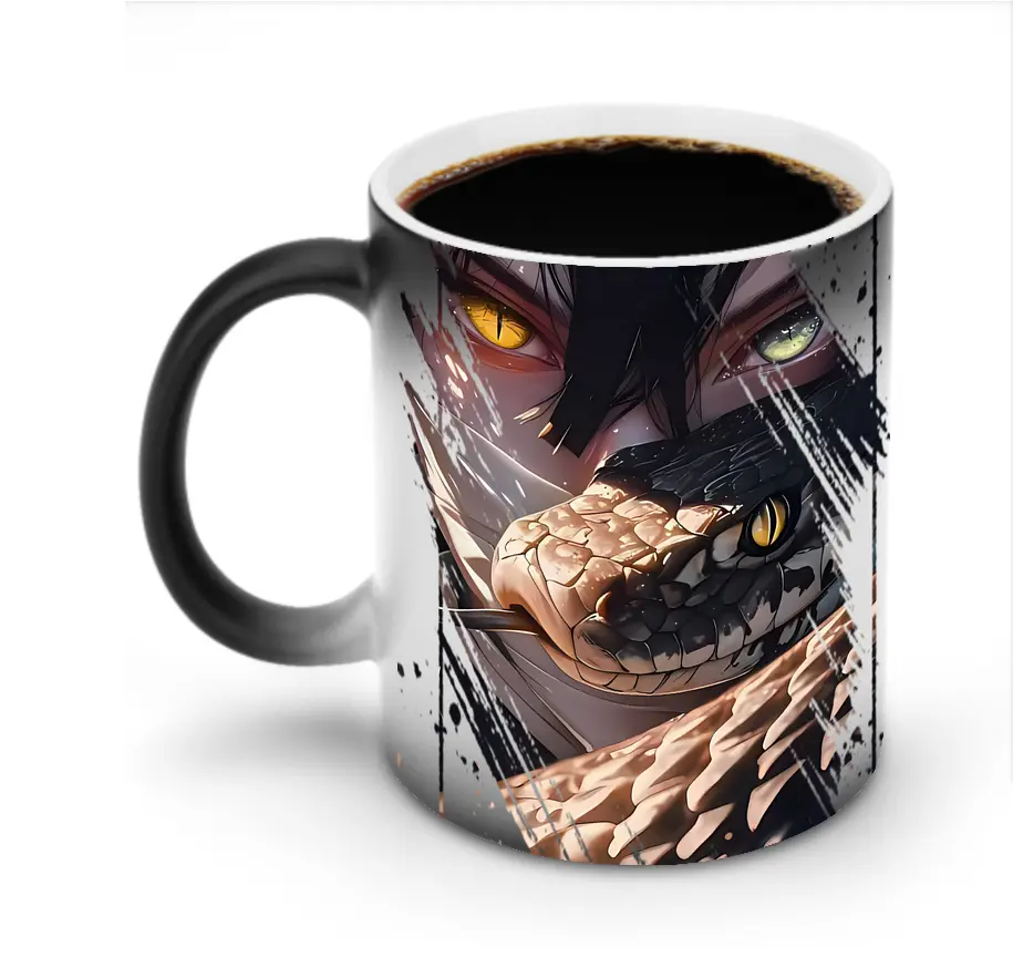 鬼滅の刃 グッズ,伊黒 小芭内 - 変色マグカップ ・ セラミック ・ 熱転写プリント ・ 耐久性 高品質 ・ ギフト・自宅用 コーヒー お茶