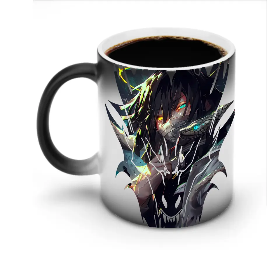 鬼滅の刃 グッズ,伊黒 小芭内 - 変色マグカップ ・ セラミック ・ 熱転写プリント ・ 耐久性 高品質 ・ ギフト・自宅用 コーヒー お茶