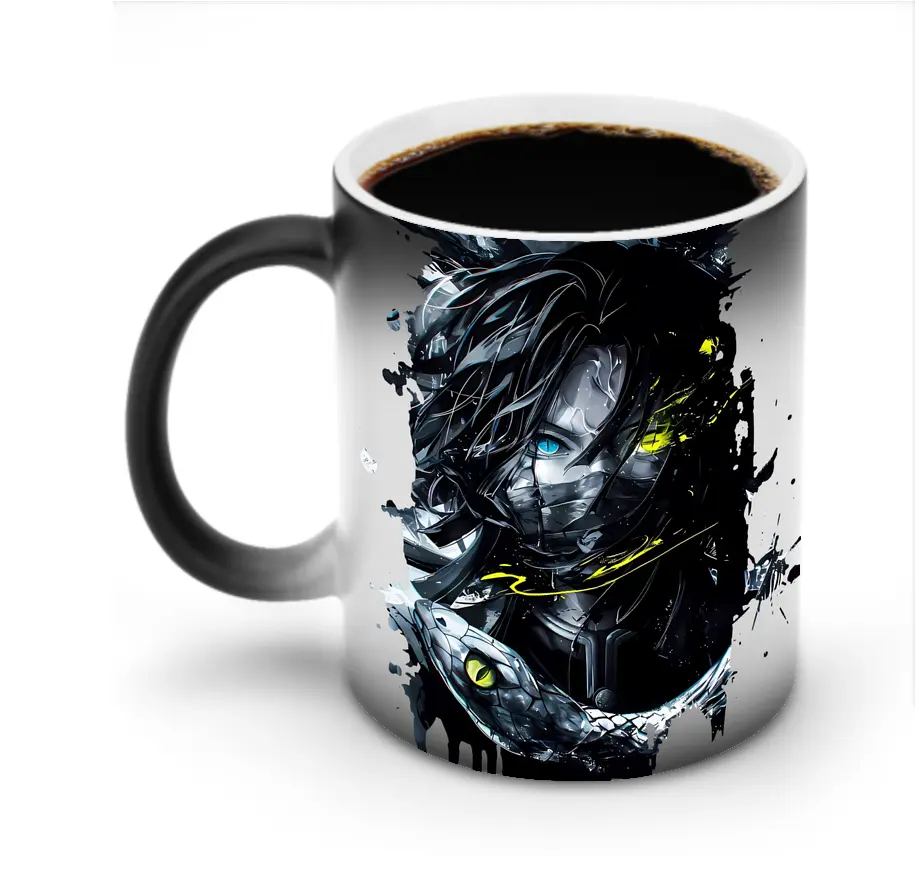 鬼滅の刃 グッズ,伊黒 小芭内 - 変色マグカップ ・ セラミック ・ 熱転写プリント ・ 耐久性 高品質 ・ ギフト・自宅用 コーヒー お茶