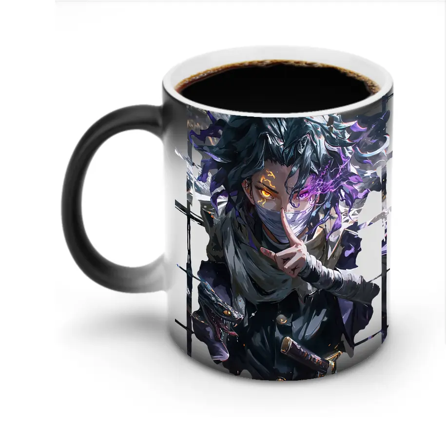 鬼滅の刃 グッズ,伊黒 小芭内 - 変色マグカップ ・ セラミック ・ 熱転写プリント ・ 耐久性 高品質 ・ ギフト・自宅用 コーヒー お茶
