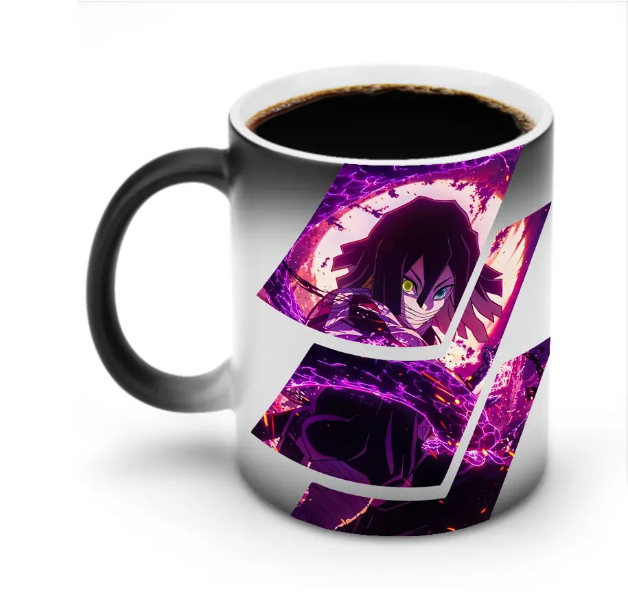 鬼滅の刃 グッズ,伊黒 小芭内 - 変色マグカップ ・ セラミック ・ 熱転写プリント ・ 耐久性 高品質 ・ ギフト・自宅用 コーヒー お茶
