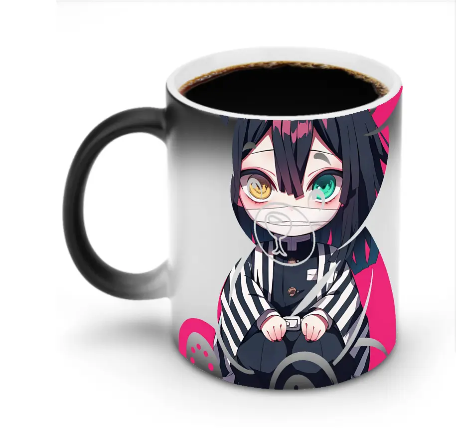 鬼滅の刃 グッズ,伊黒 小芭内 - 変色マグカップ ・ セラミック ・ 熱転写プリント ・ 耐久性 高品質 ・ ギフト・自宅用 コーヒー お茶