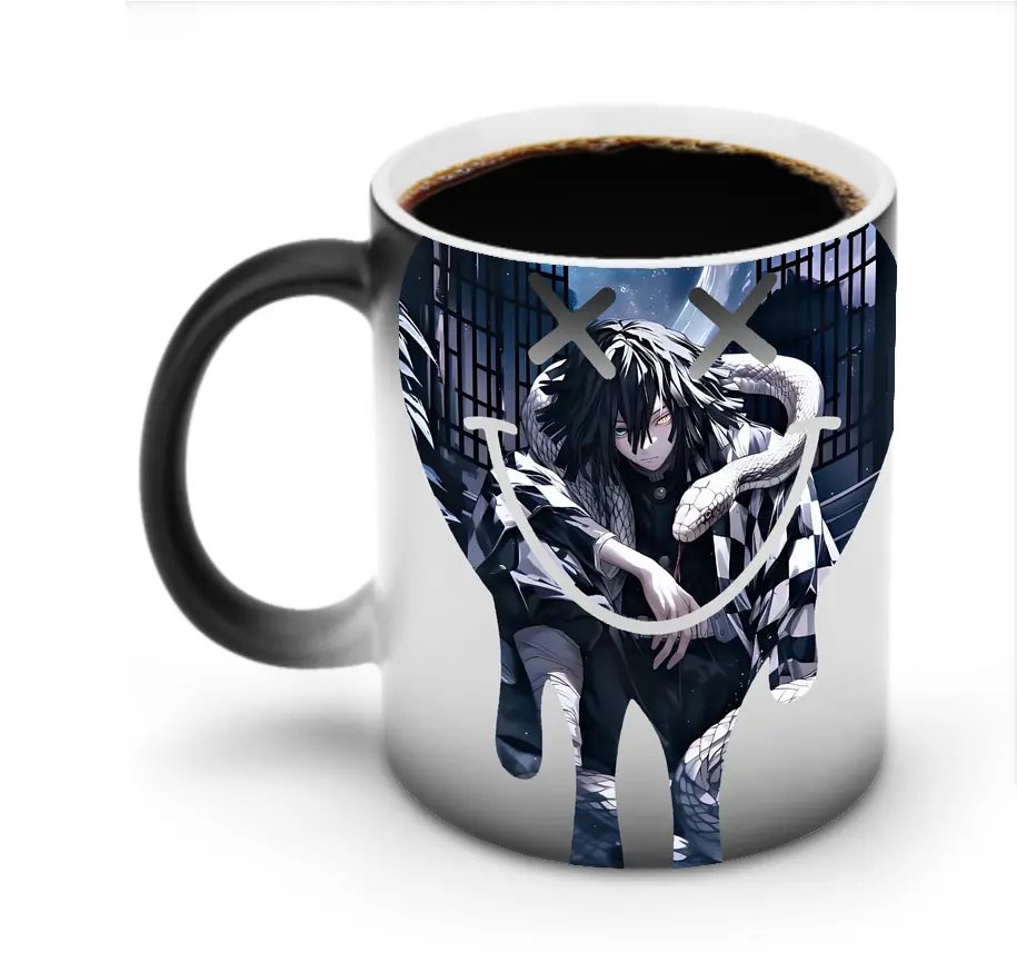 鬼滅の刃 グッズ,伊黒 小芭内 - 変色マグカップ ・ セラミック ・ 熱転写プリント ・ 耐久性 高品質 ・ ギフト・自宅用 コーヒー お茶