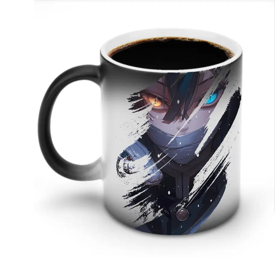 鬼滅の刃 グッズ,伊黒 小芭内 - 変色マグカップ ・ セラミック ・ 熱転写プリント ・ 耐久性 高品質 ・ ギフト・自宅用 コーヒー お茶