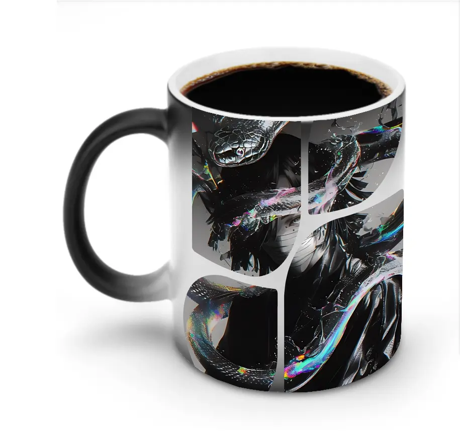 鬼滅の刃 グッズ,伊黒 小芭内 - 変色マグカップ ・ セラミック ・ 熱転写プリント ・ 耐久性 高品質 ・ ギフト・自宅用 コーヒー お茶