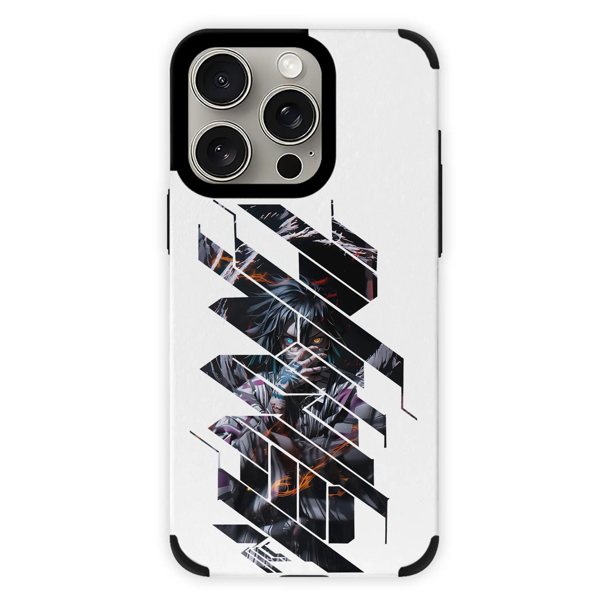 鬼滅の刃 グッズ,伊黒 小芭内 - IPhone15ProMax対応 ・ PUレザースマホケース ・ 耐衝撃 ・ 黄変防止 ・ 360度全面保護 ・ 柔らか手触り ・ 3D立体ボタン