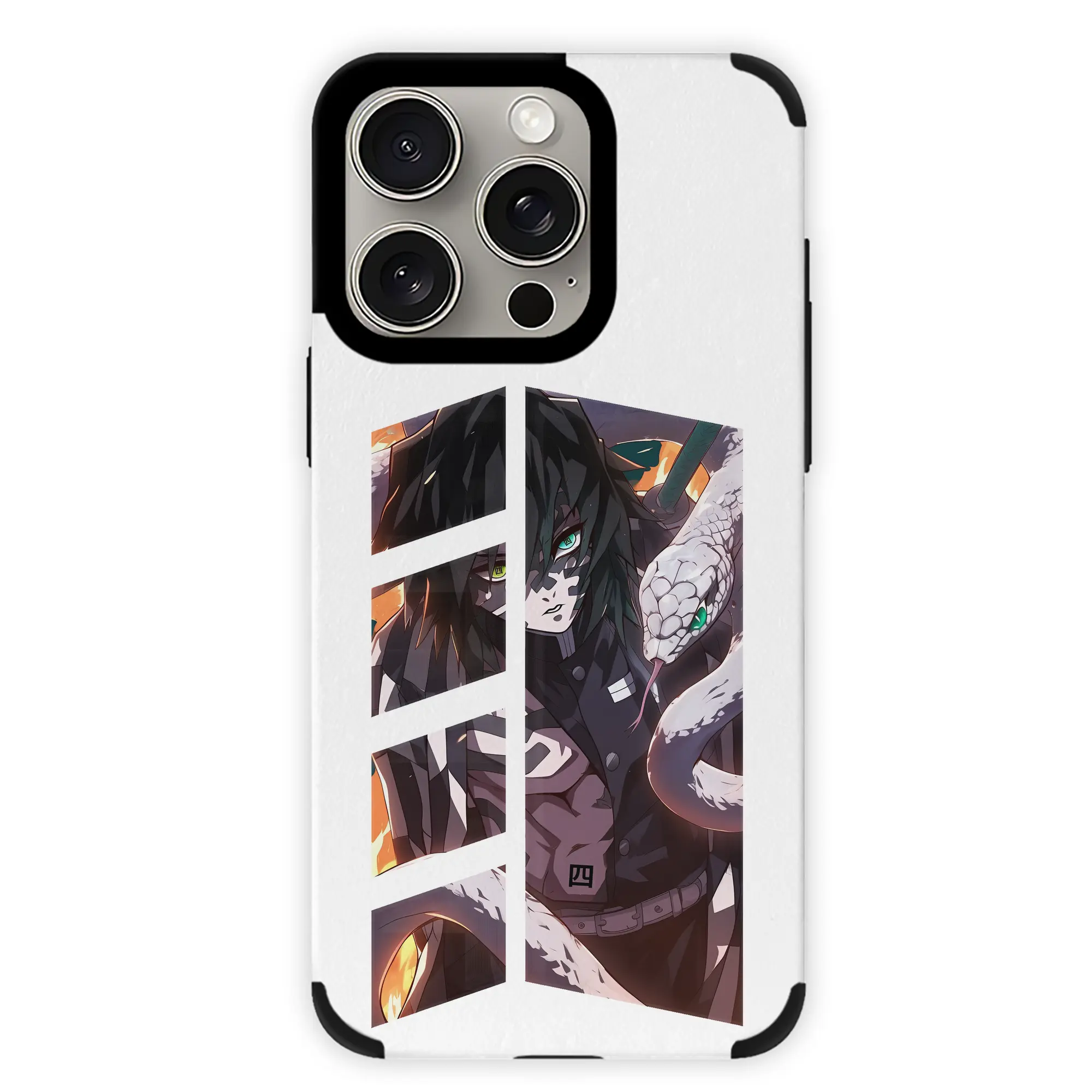 鬼滅の刃 グッズ,伊黒 小芭内 - IPhone15ProMax対応 ・ PUレザースマホケース ・ 耐衝撃 ・ 黄変防止 ・ 360度全面保護 ・ 柔らか手触り ・ 3D立体ボタン