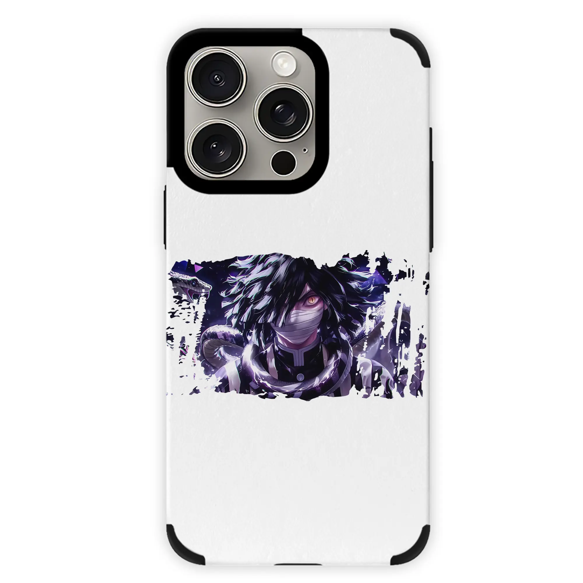 鬼滅の刃 グッズ,伊黒 小芭内 - IPhone15ProMax対応 ・ PUレザースマホケース ・ 耐衝撃 ・ 黄変防止 ・ 360度全面保護 ・ 柔らか手触り ・ 3D立体ボタン